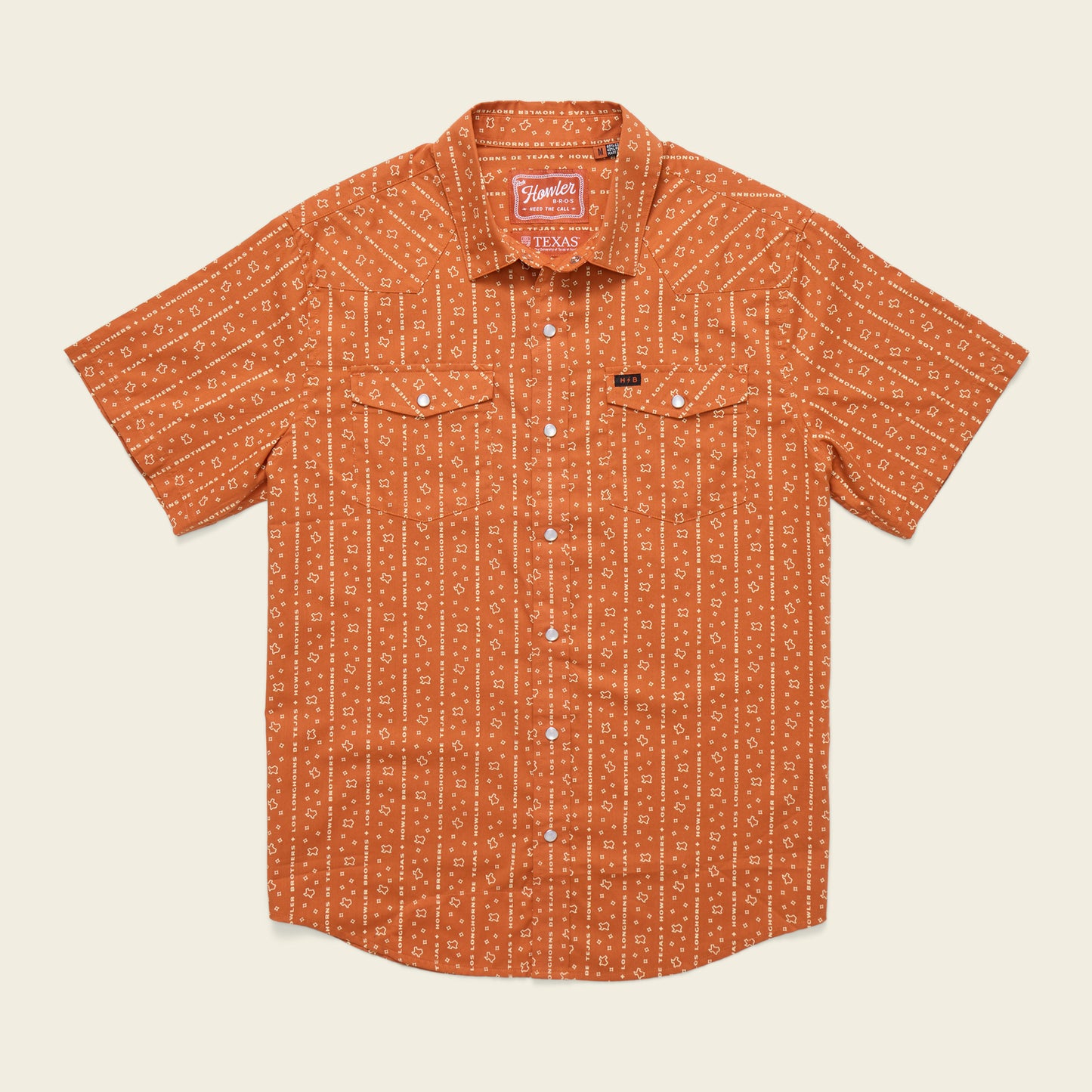 Texas Longhorns H Bar B Snapshirt - Los Longhorns Stripe : Burnt Orange - View 1