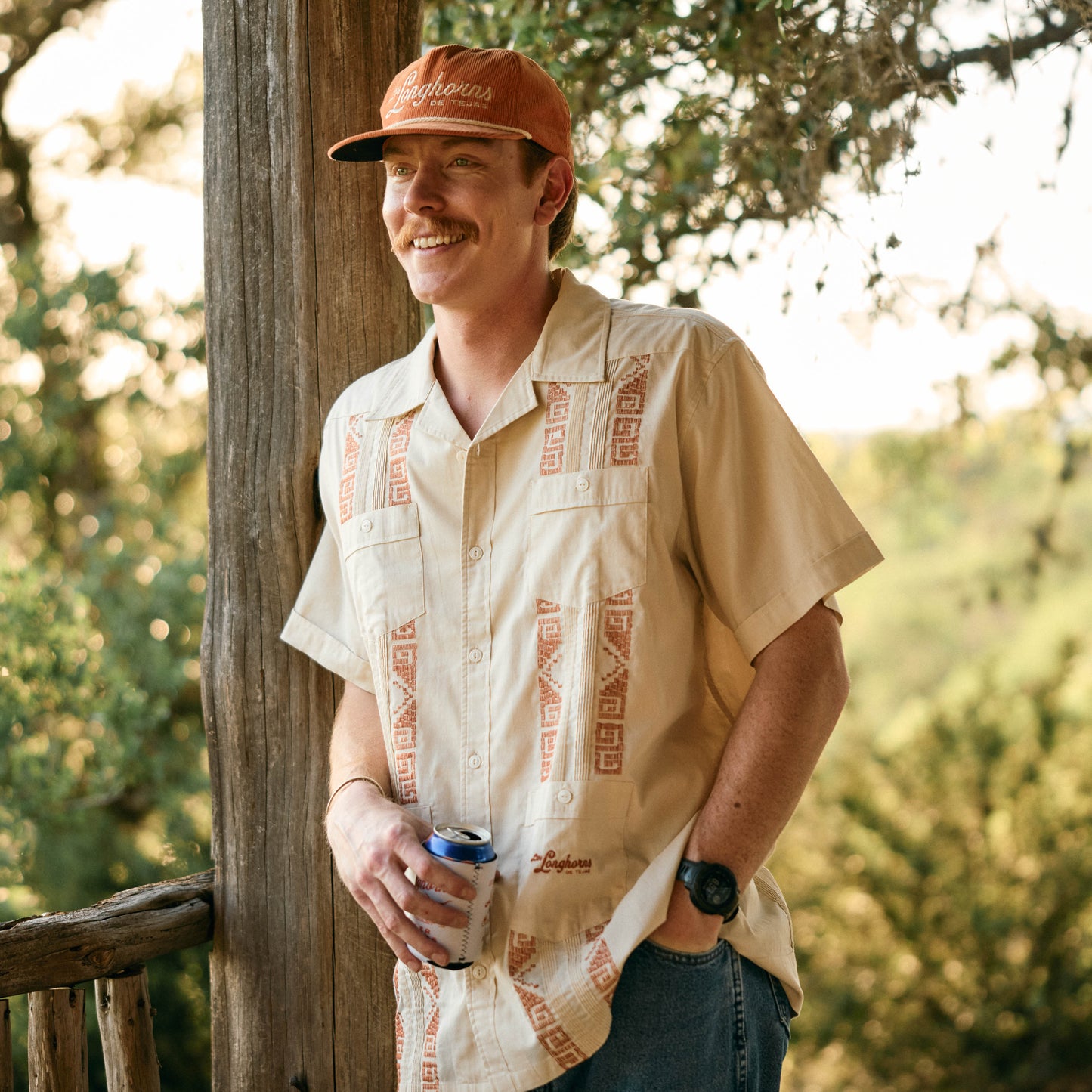 Texas Longhorns Guayabera Shirt - Tejas Tan - View 2