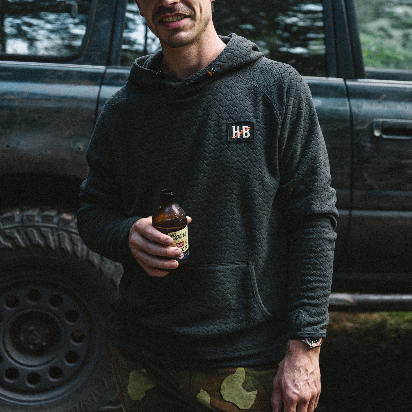 Palo Duro Fleece Hoodie - Mountain Grid : Antique Black - View 2
