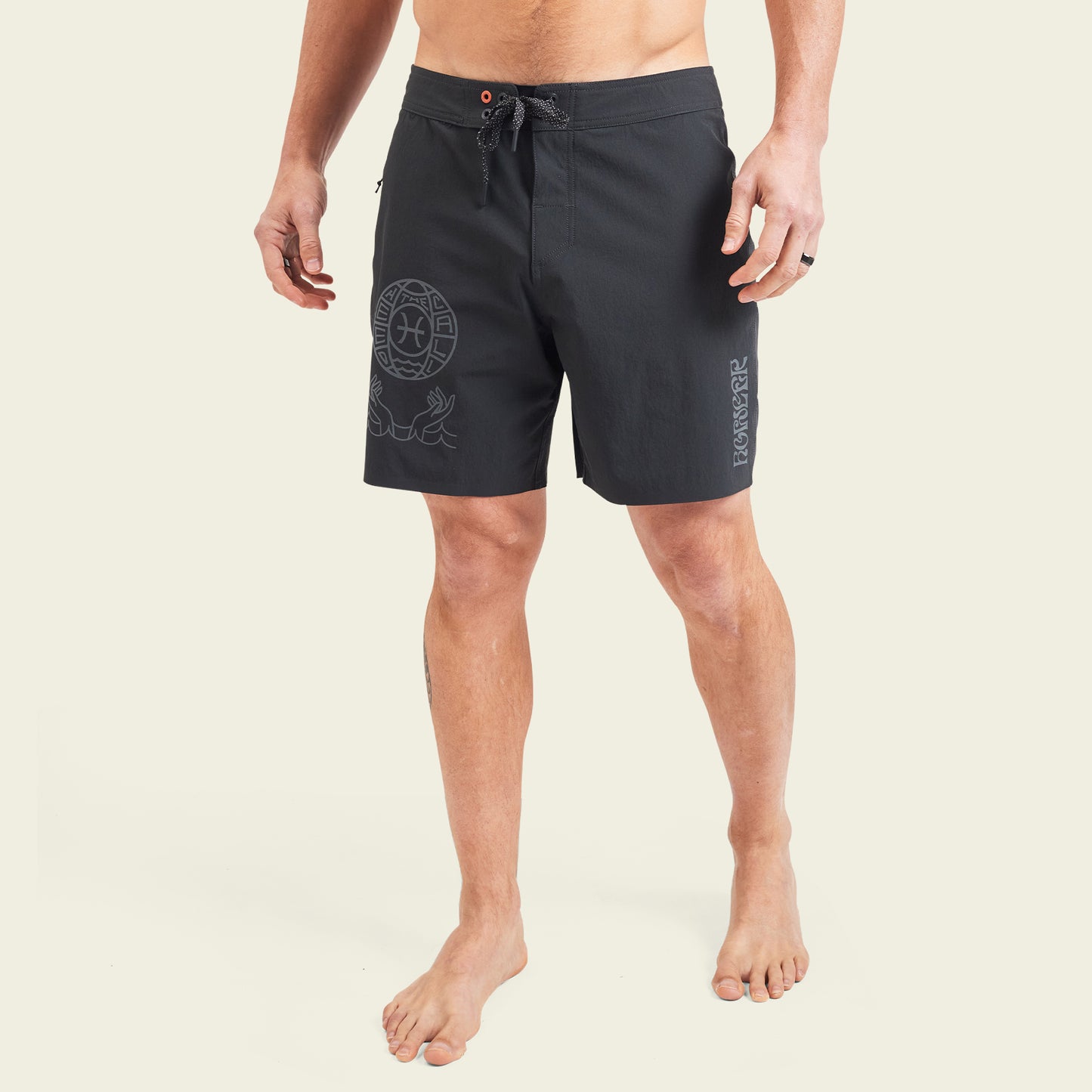 Del Este Performance Boardshorts 17" - Fortune Teller : Antique Black - View 3