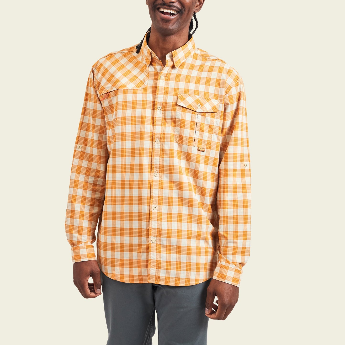 Matagorda Longsleeve Shirt - Landon Plaid : Pumpkin - View 4