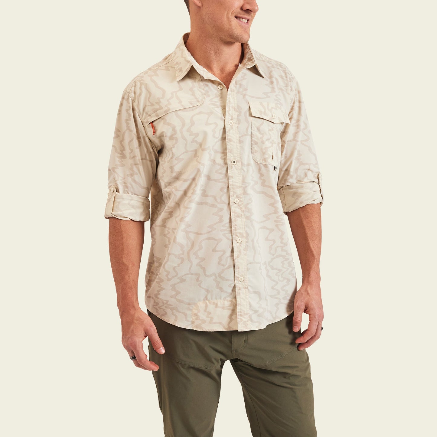 Matagorda Longsleeve Shirt - Ocean Motion : Off White - View 4