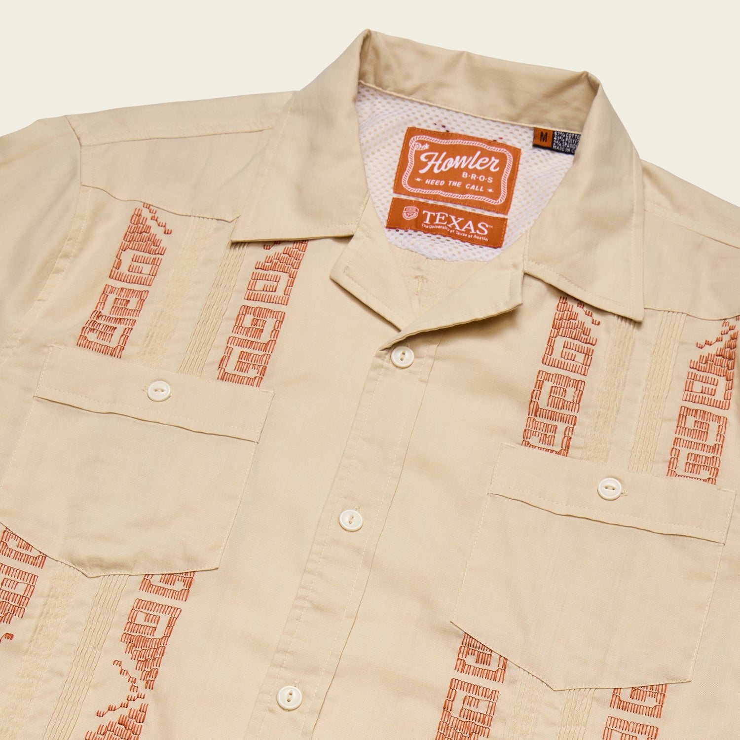 Texas Longhorns Guayabera Shirt - Tejas Tan - View 3