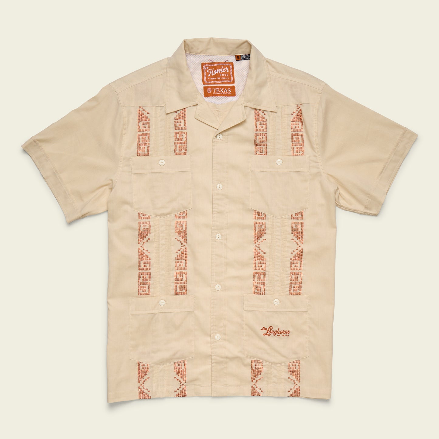 Texas Longhorns Guayabera Shirt - Tejas Tan - View 1