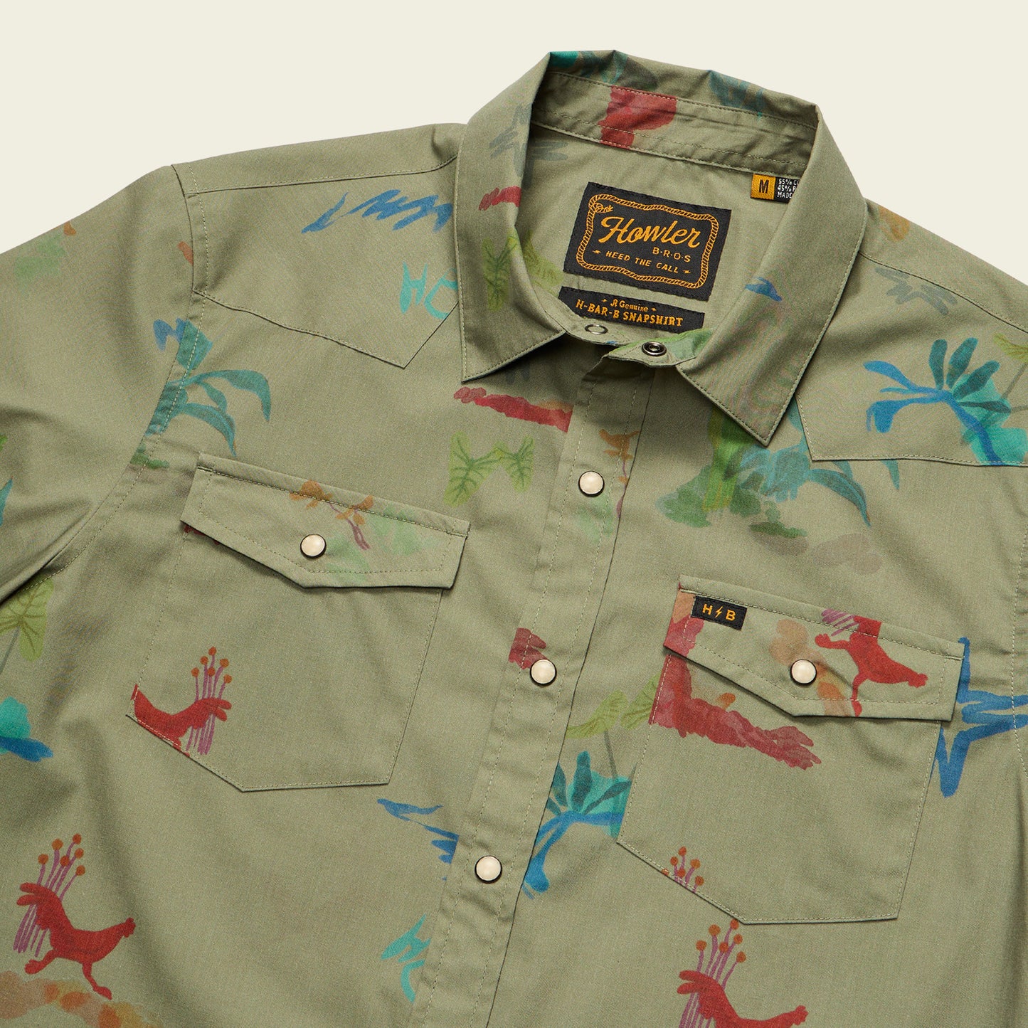 H Bar B Snapshirt - Vision Quest : Olive - View 3