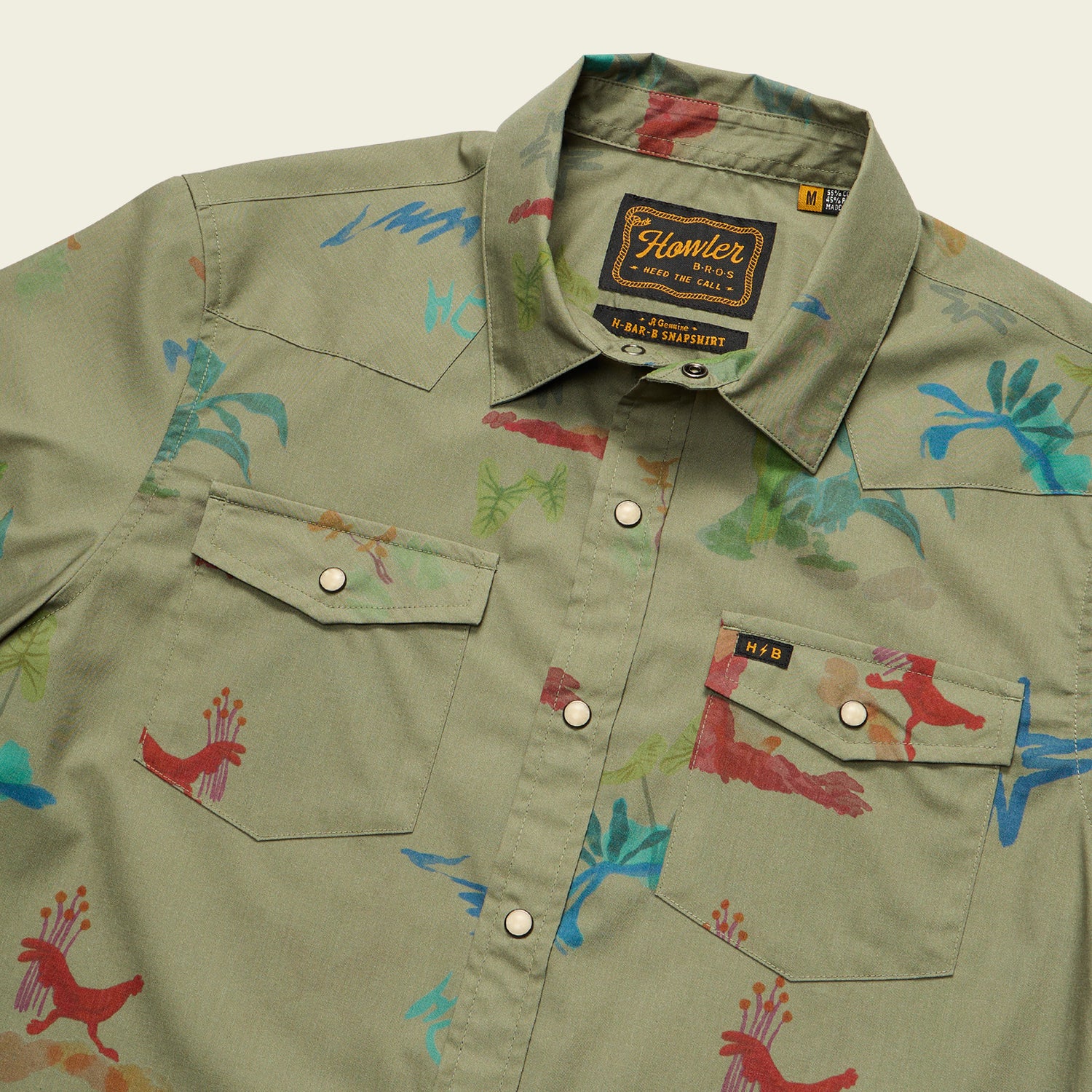 H Bar B Snapshirt - Vision Quest : Olive - View 3