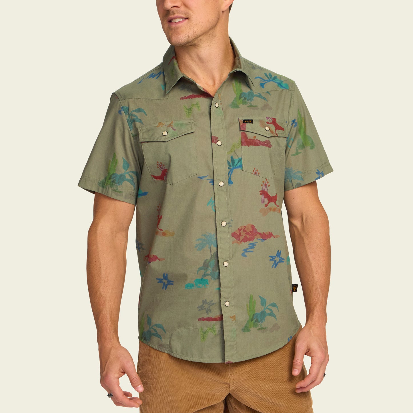 H Bar B Snapshirt - Vision Quest : Olive - View 4