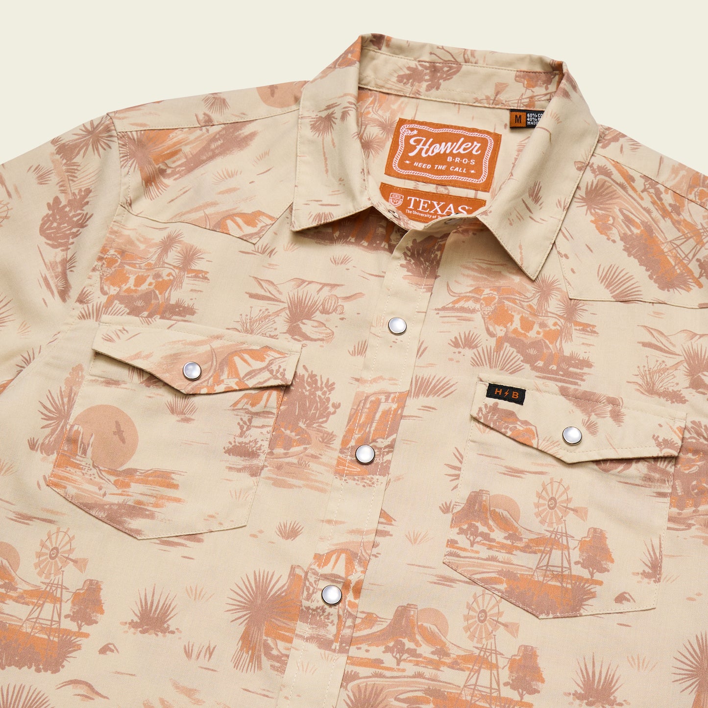 Texas Longhorns H Bar B Snapshirt - Longhorn Country : Tejas Tan - View 3