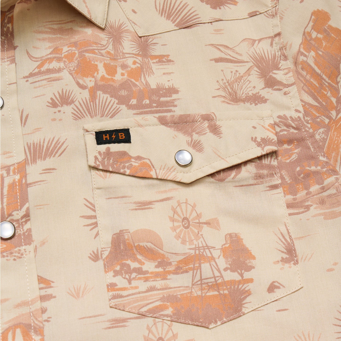 Texas Longhorns H Bar B Snapshirt - Longhorn Country : Tejas Tan - View 6