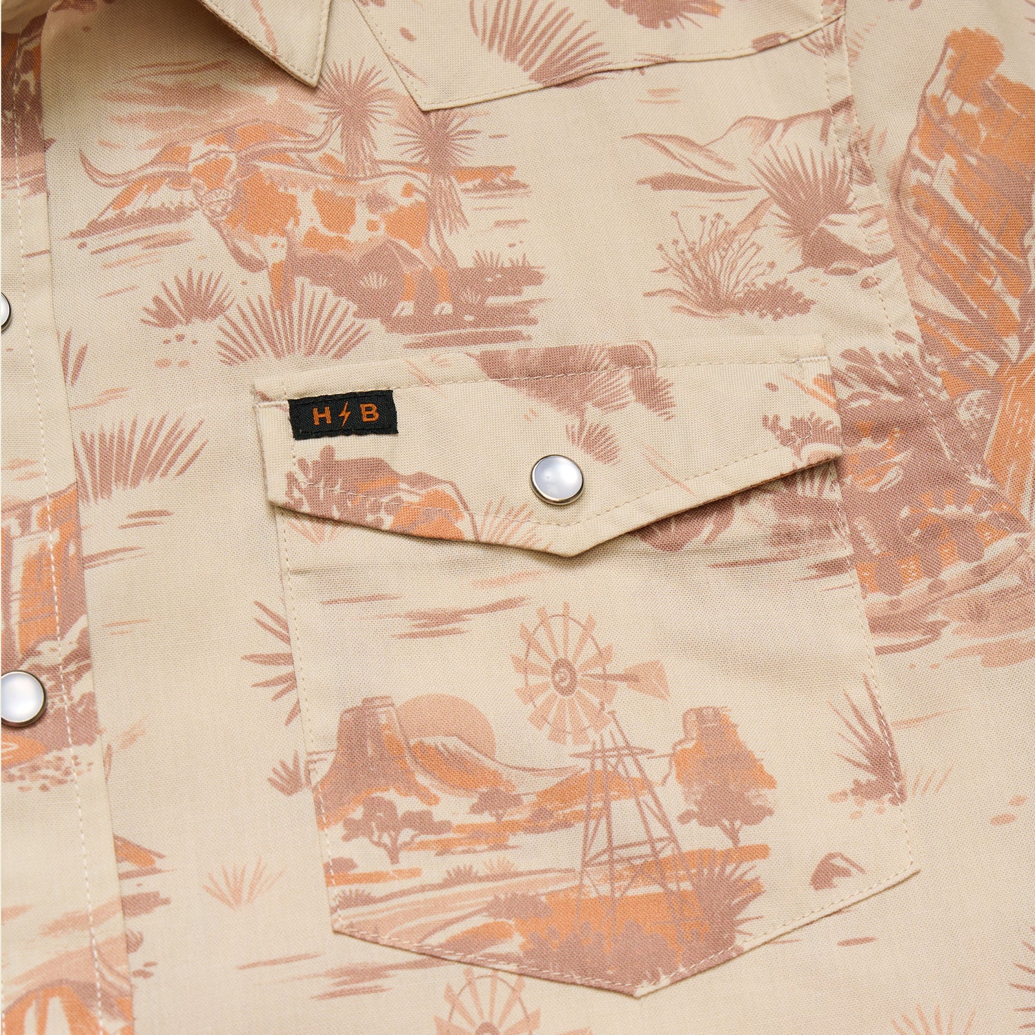 Texas Longhorns H Bar B Snapshirt - Longhorn Country : Tejas Tan - View 6