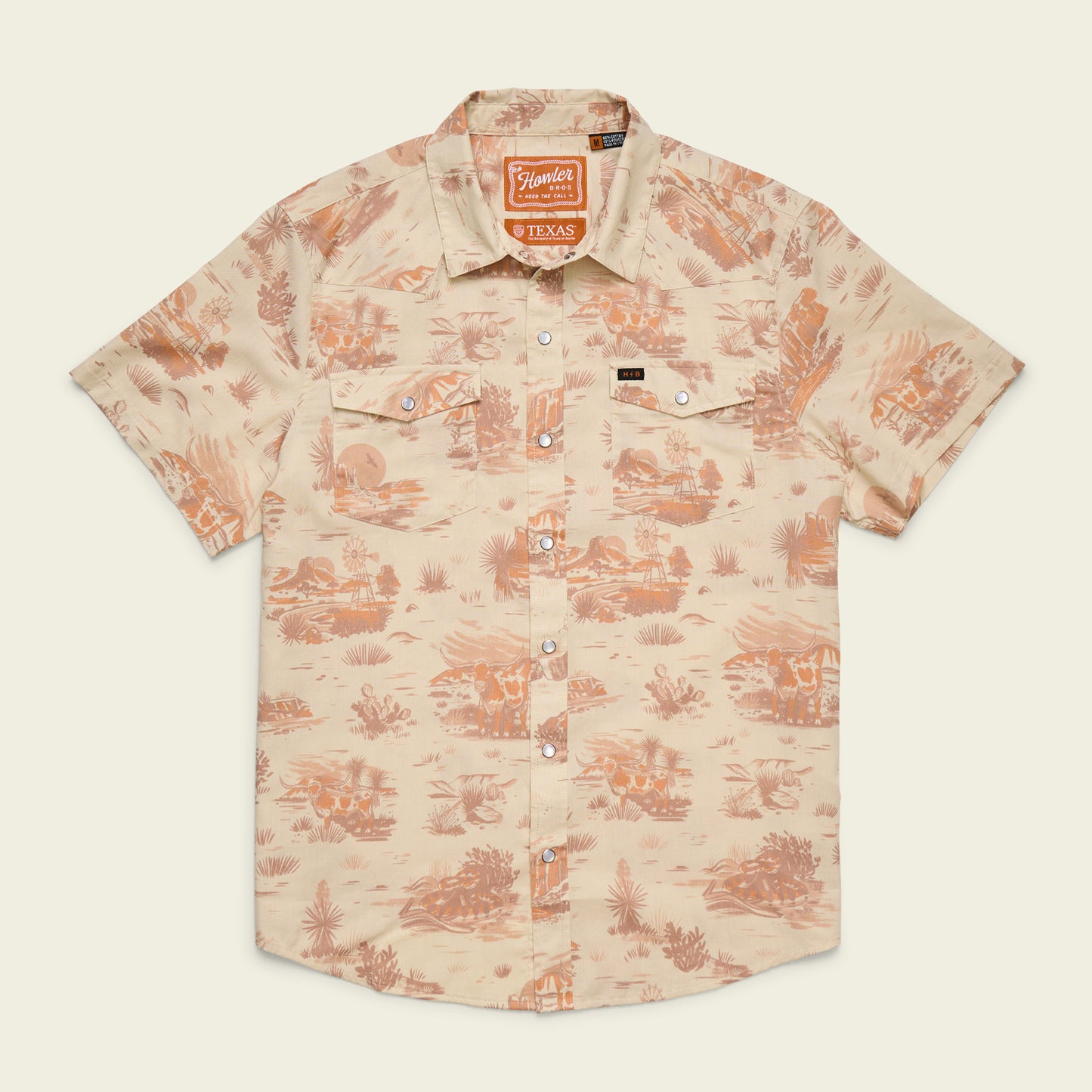Texas Longhorns H Bar B Snapshirt - Longhorn Country : Tejas Tan - View 1