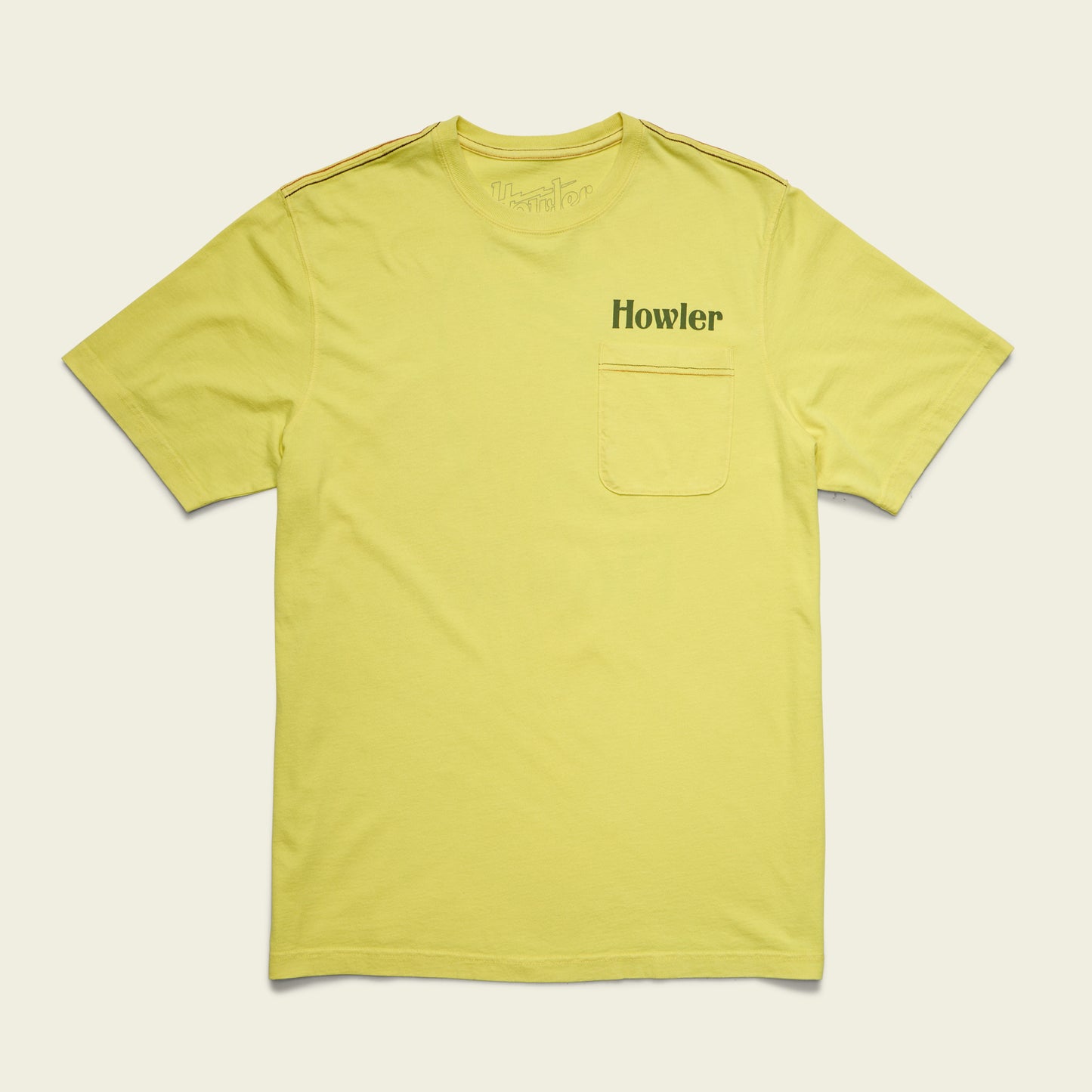 El Monito Cotton Pocket T-Shirt - Chartreuse - View 3