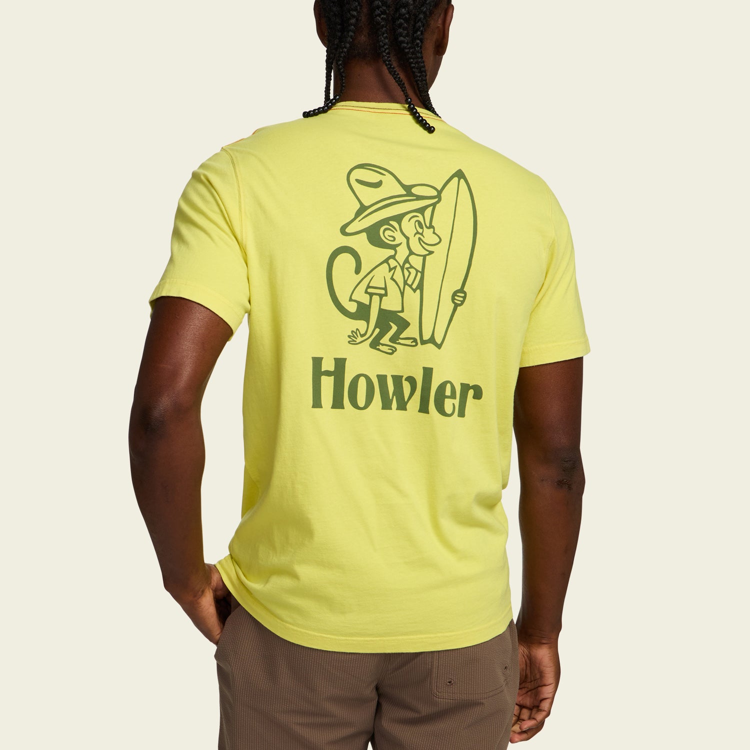 El Monito Cotton Pocket T-Shirt - Chartreuse - View 5