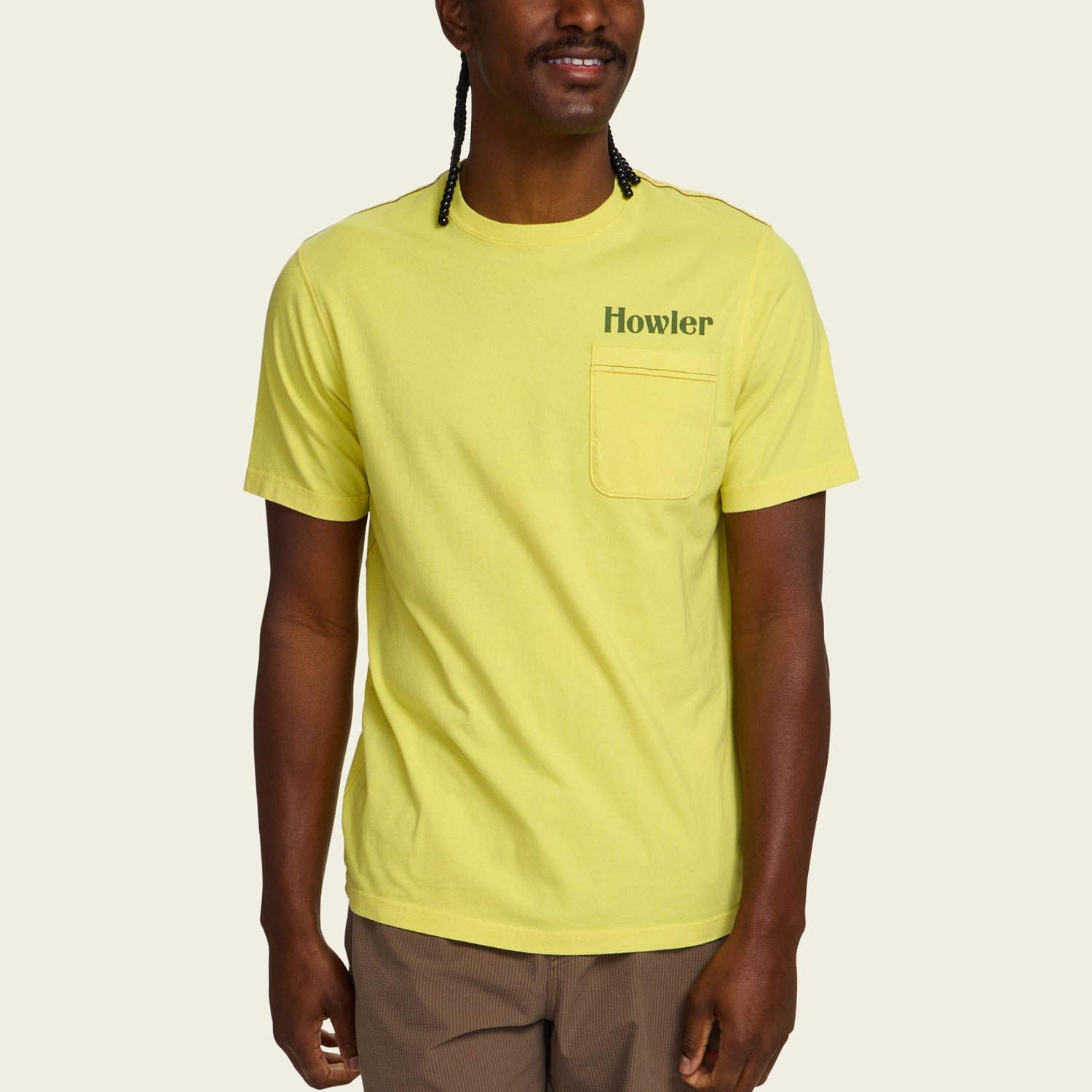El Monito Cotton Pocket T-Shirt - Chartreuse - View 4