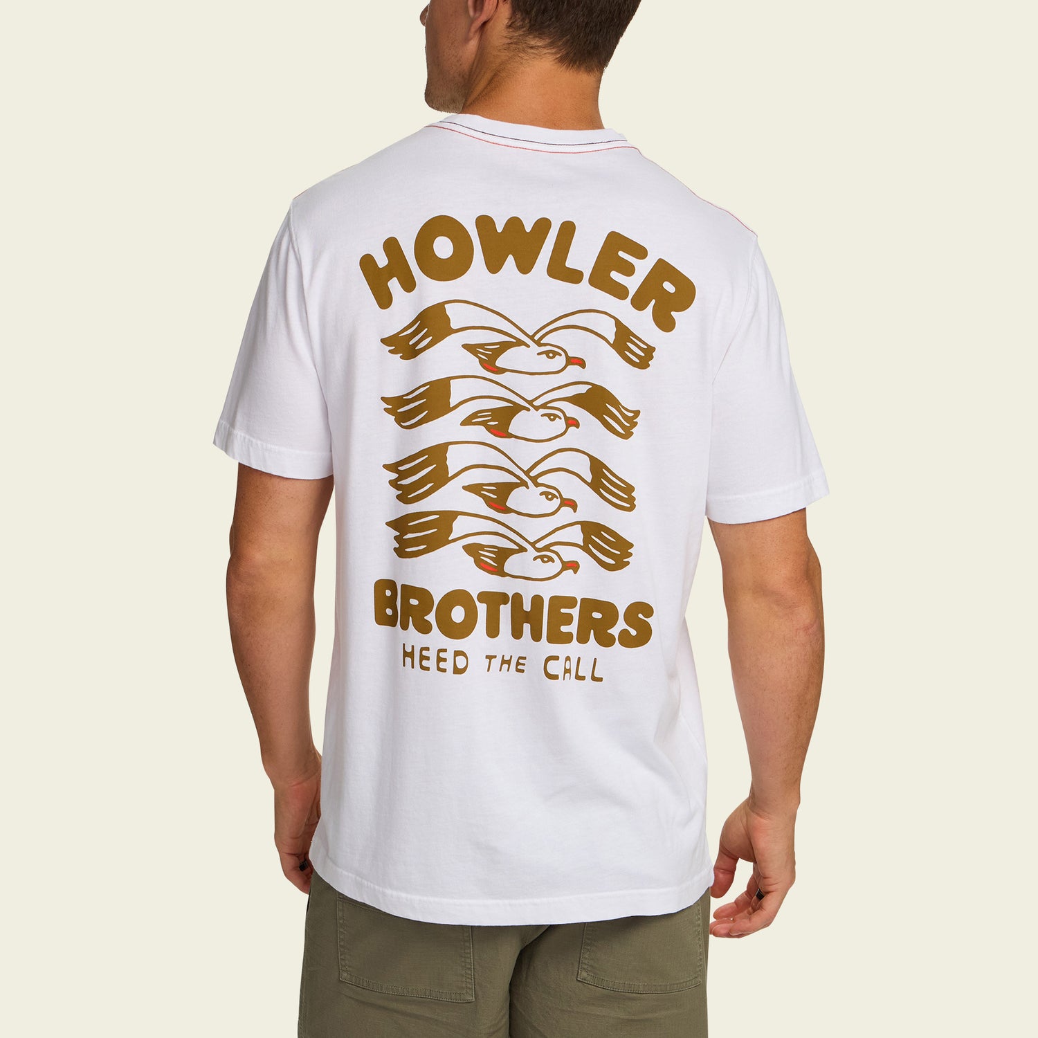 Flocka Seagulls Cotton T-Shirt - Vintage White - View 5