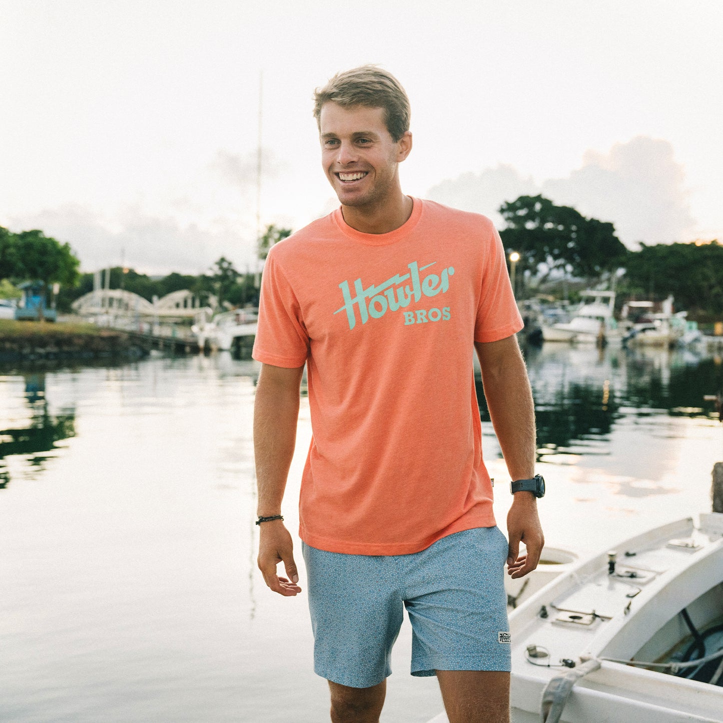 Howler Electric T-Shirt - Coral Heather - View 2