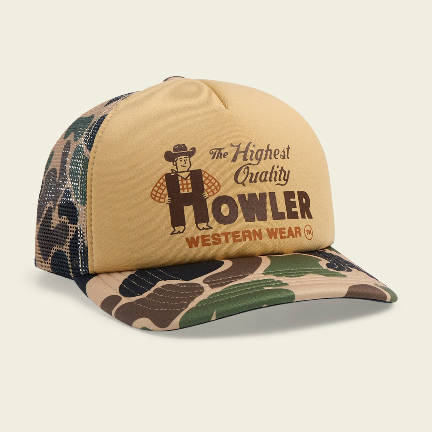 H-Man Western Wear Foam Dome - Khaki / Camo
