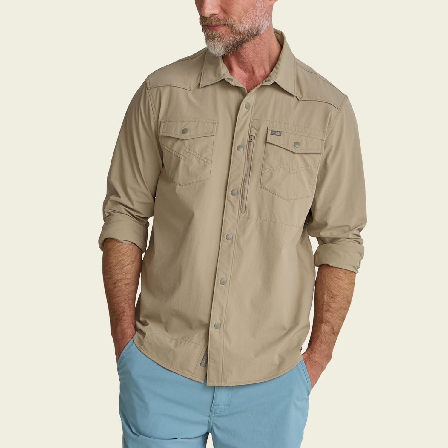 Emerger Tech Longsleeve - Driftwood - View 4