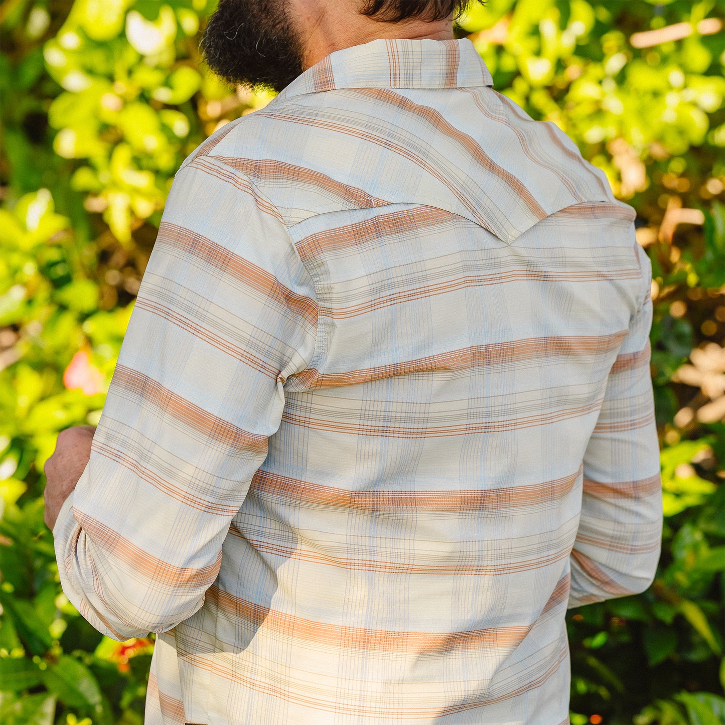 H Bar B Tech Longsleeve - Cameron Plaid : Cream - View 8