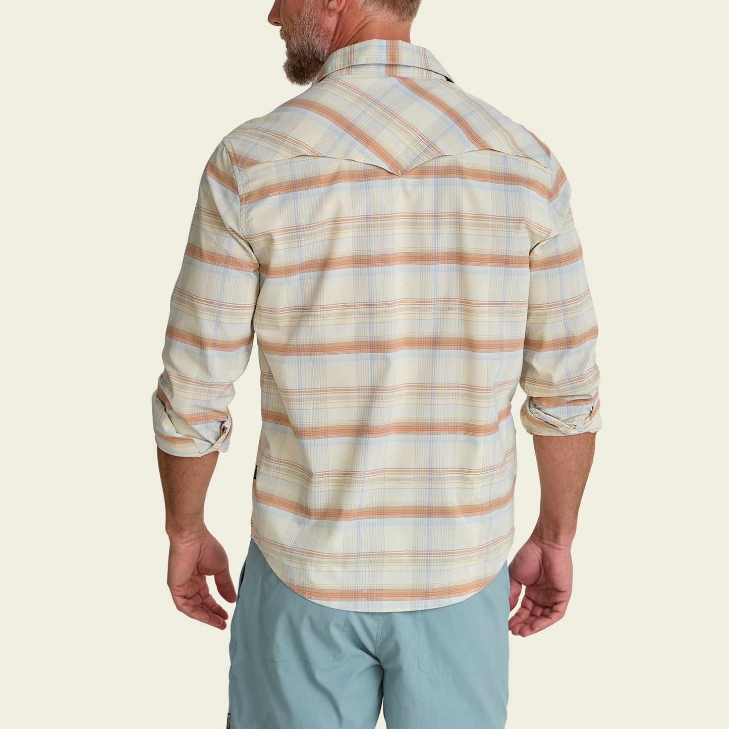 H Bar B Tech Longsleeve - Cameron Plaid : Cream - View 6