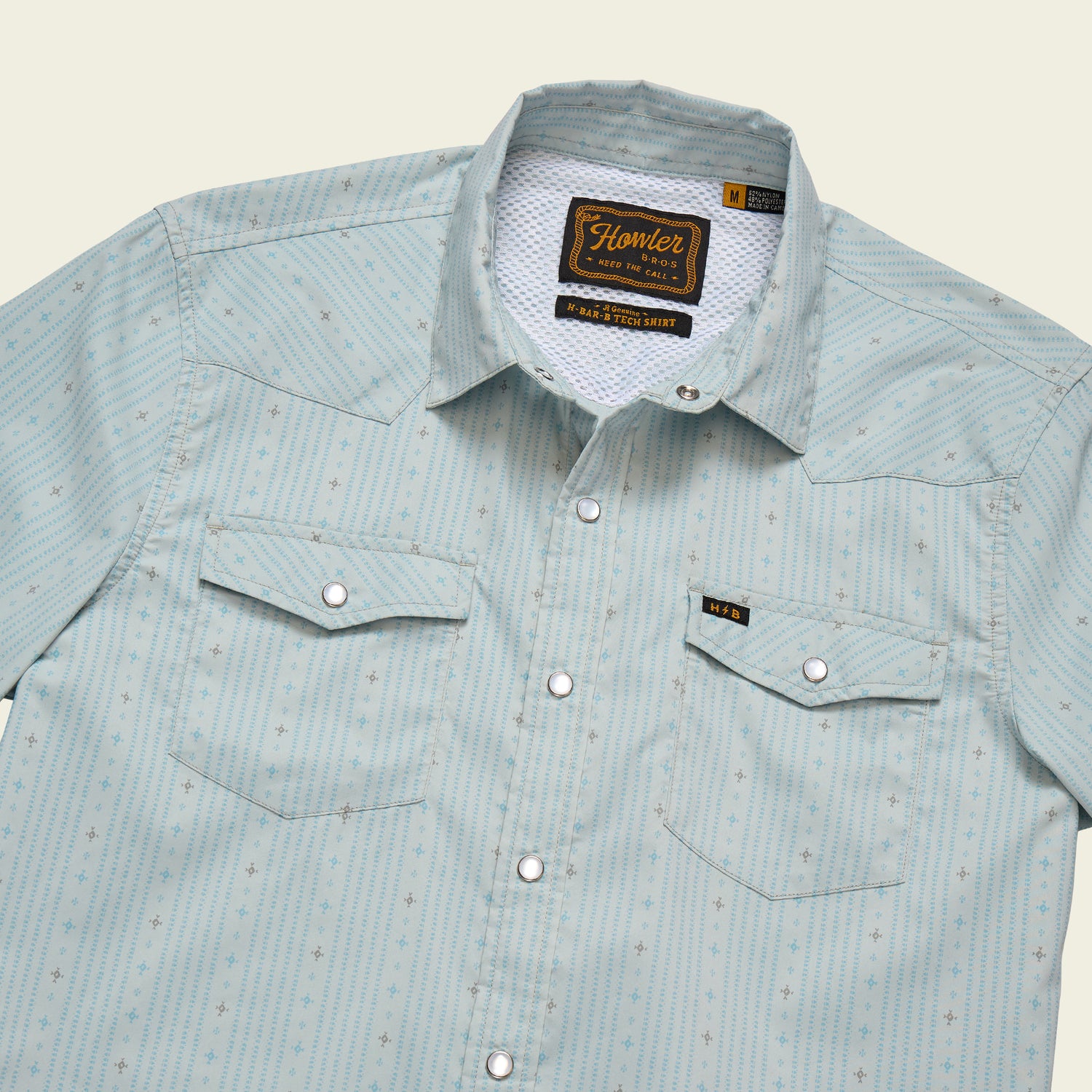 H Bar B Tech Longsleeve - Supernova Stripe : Ash Blue - View 3