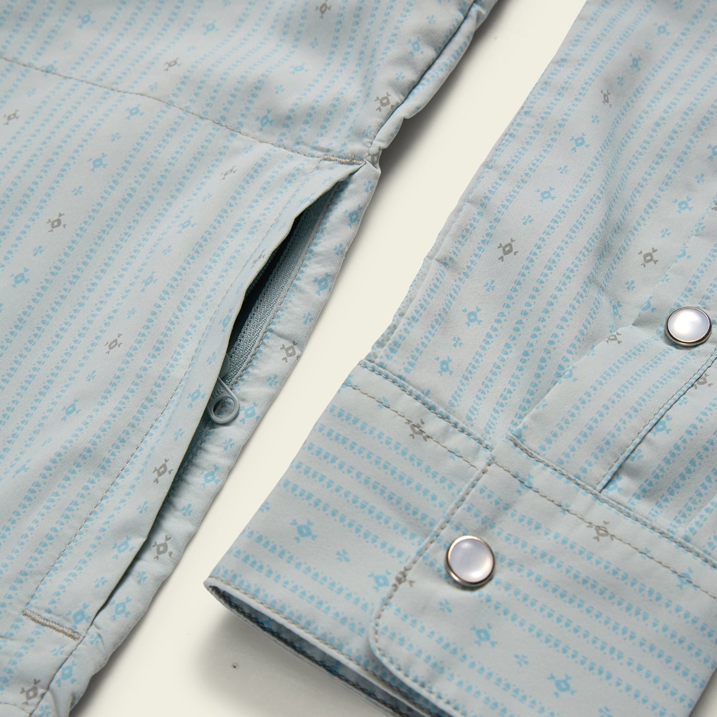 H Bar B Tech Longsleeve - Supernova Stripe : Ash Blue - View 7