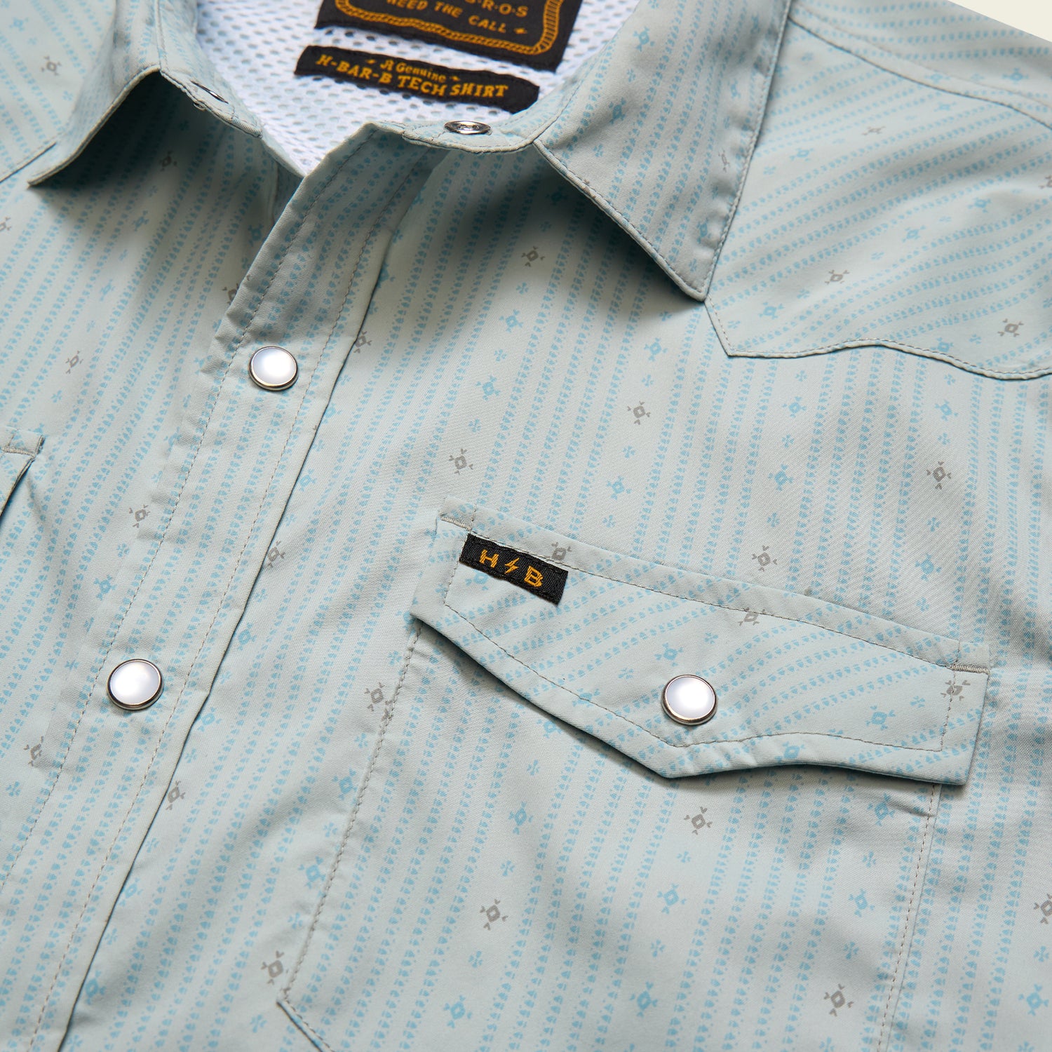 H Bar B Tech Longsleeve - Supernova Stripe : Ash Blue - View 5