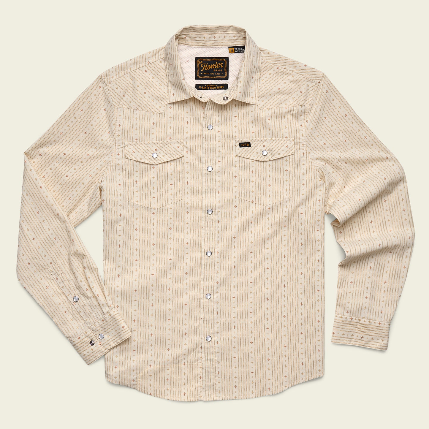 H Bar B Tech Longsleeve - Supernova Stripe : Leche - View 1