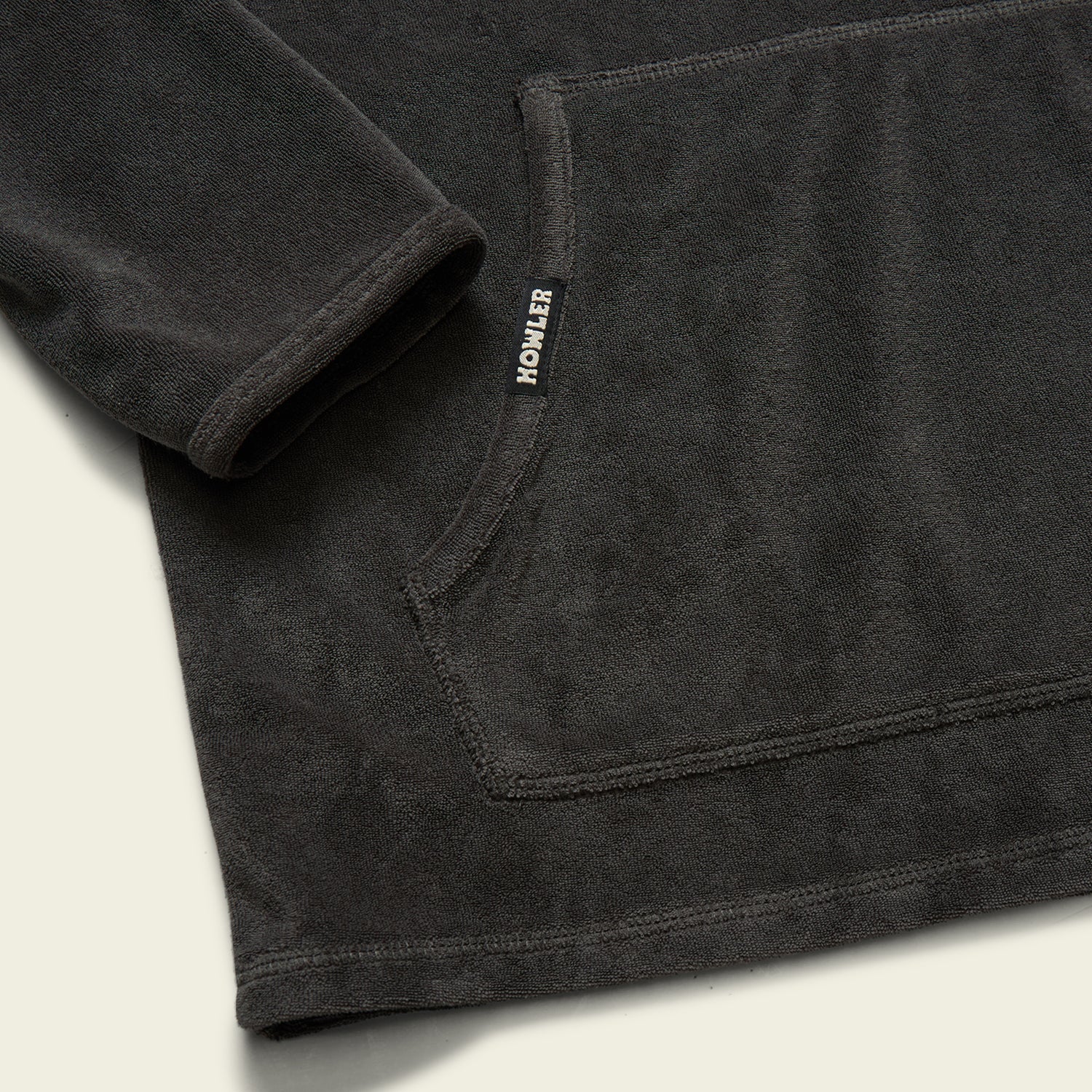 Terrycloth Hoodie - Surfbird : Antique Black - View 5