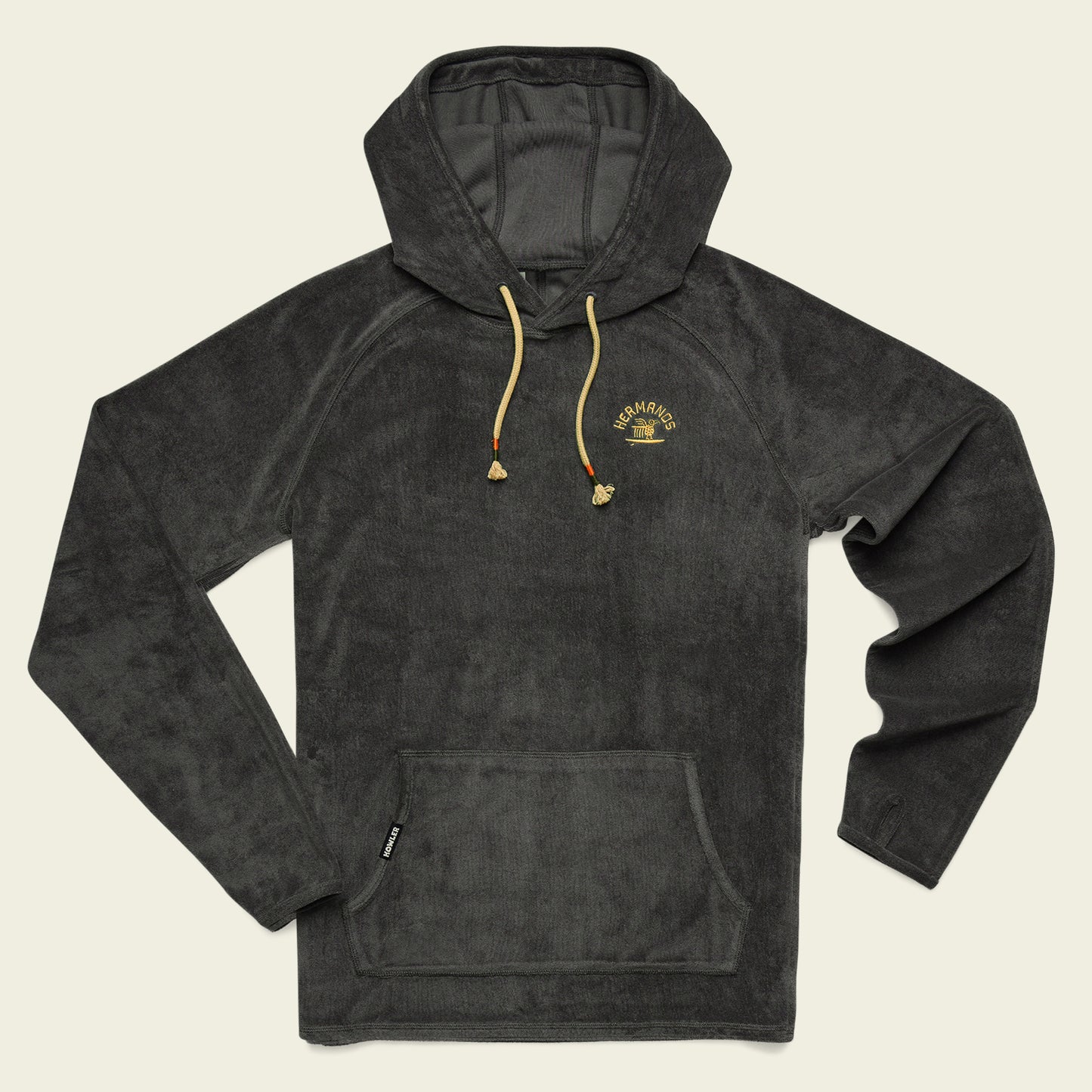 Terrycloth Hoodie - Surfbird : Antique Black - View 1