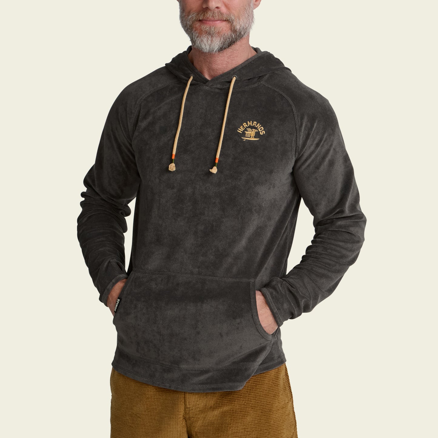 Terrycloth Hoodie - Surfbird : Antique Black - View 4
