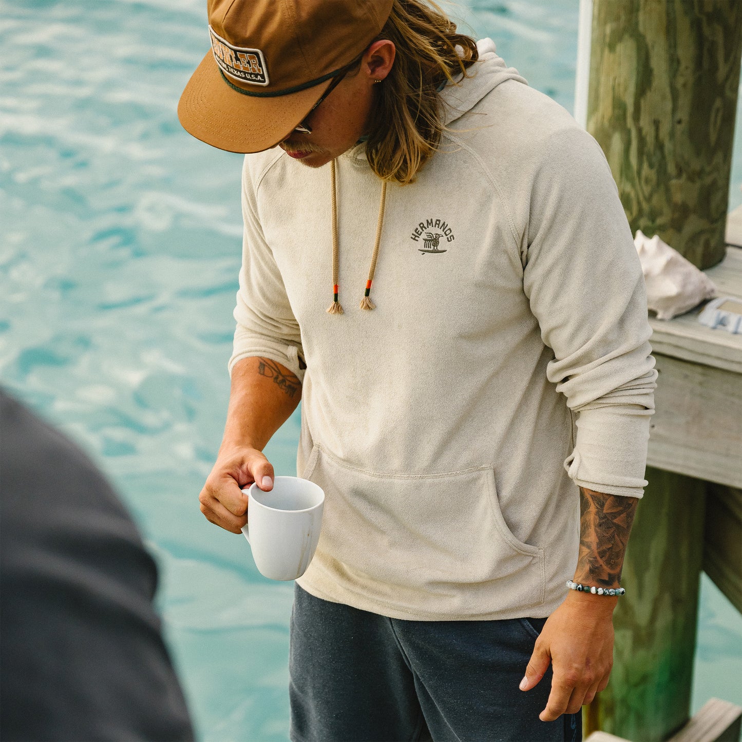 Terrycloth Hoodie - Surfbird : Sand - View 2