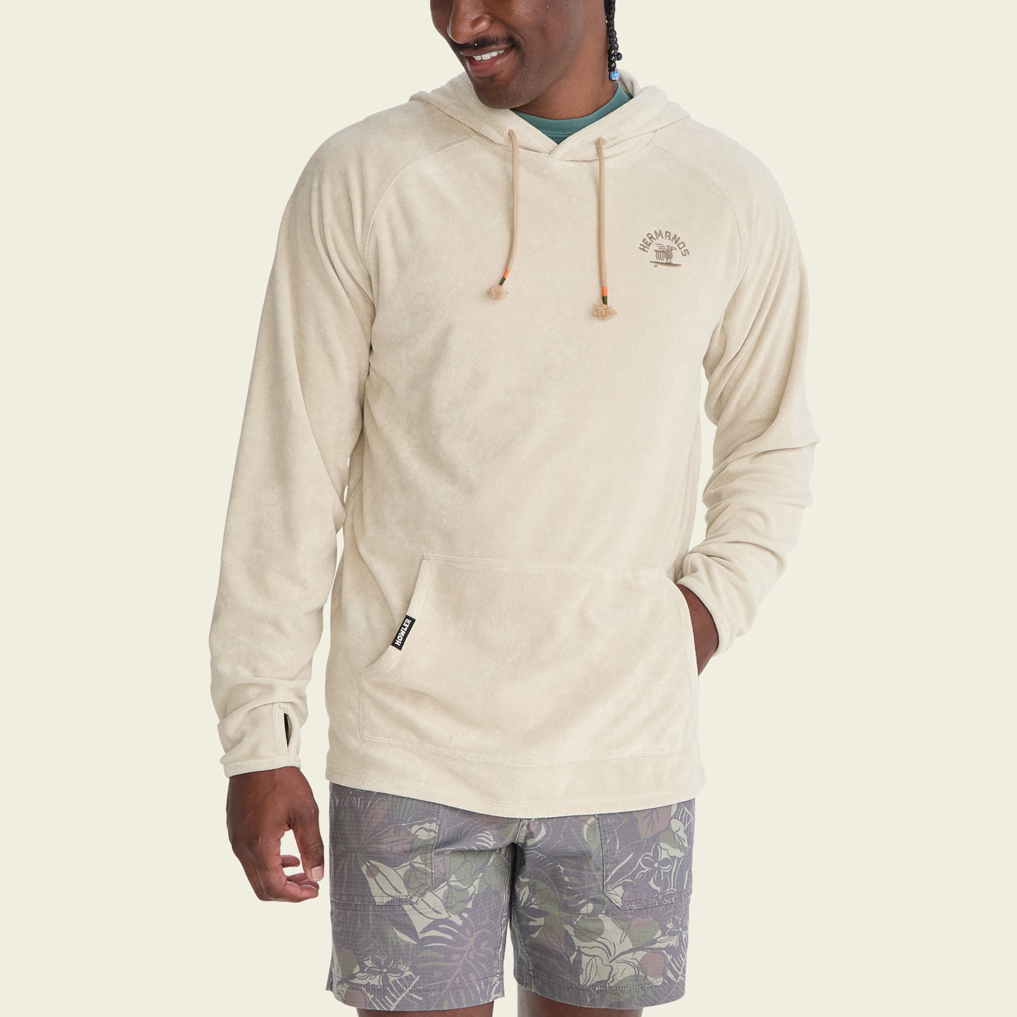 Terrycloth Hoodie - Surfbird : Sand - View 4