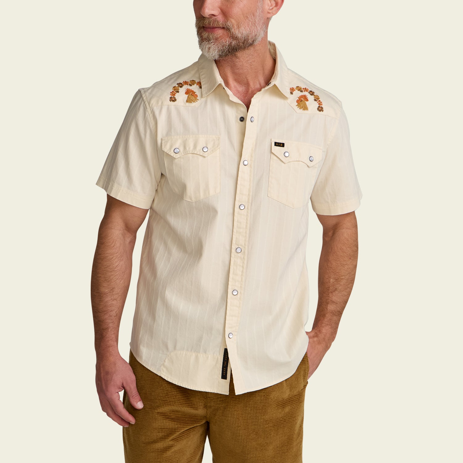 Crosscut Deluxe Shortsleeve Shirt - Fowl Play : Off White Dobby - View 4