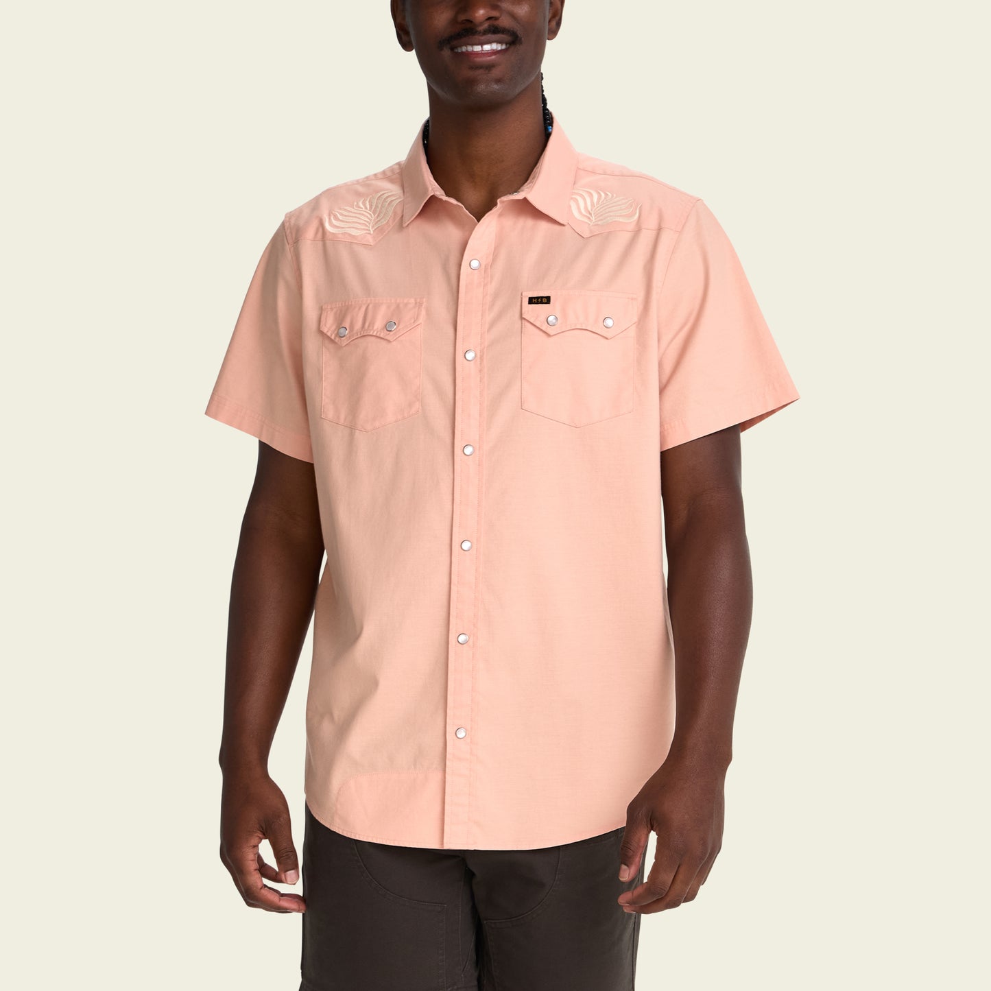Crosscut Deluxe Shortsleeve Shirt - Seagrass : Coral Oxford - View 4