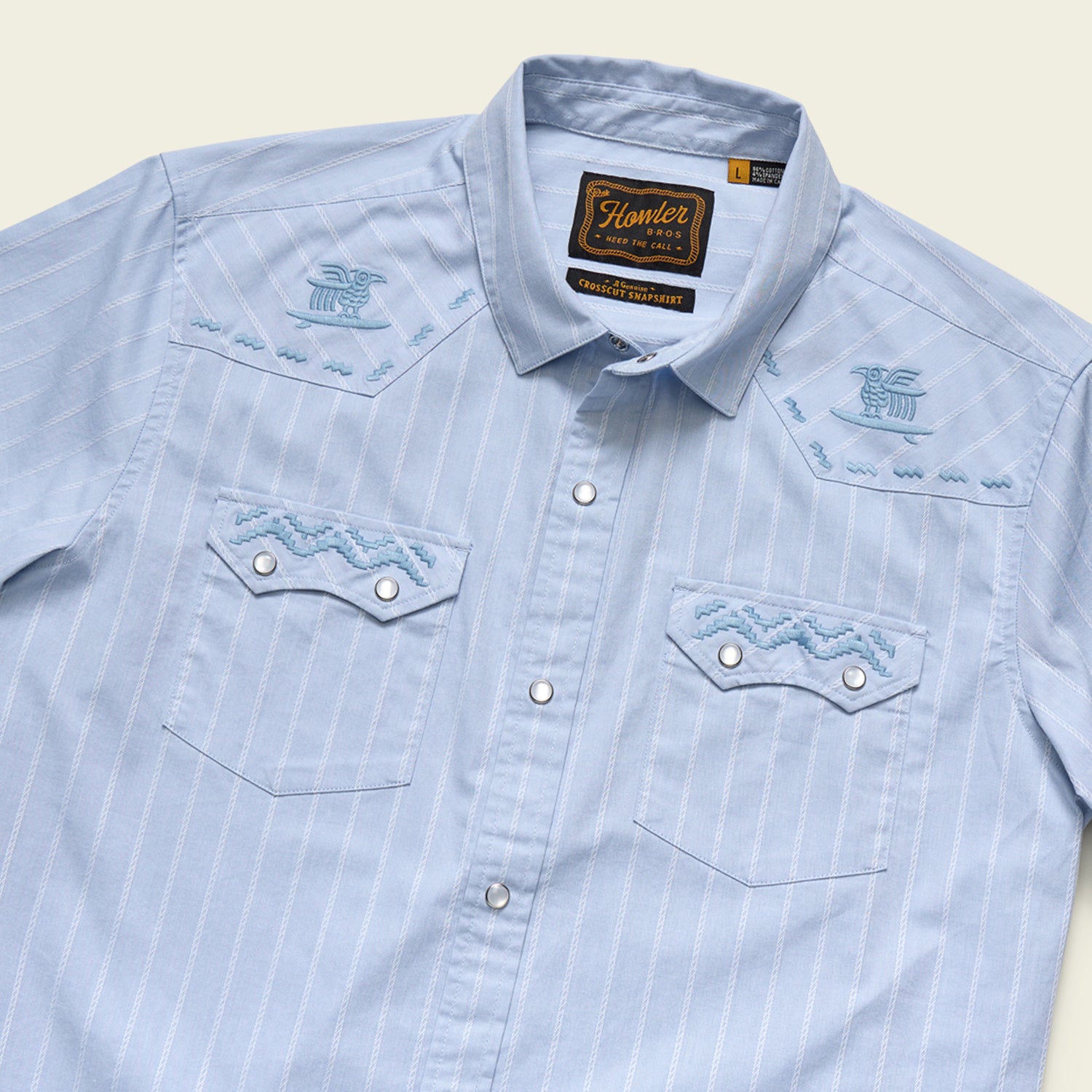 Crosscut Deluxe Shortsleeve Shirt - Surfbird : Sky Oxford Dobby - View 3