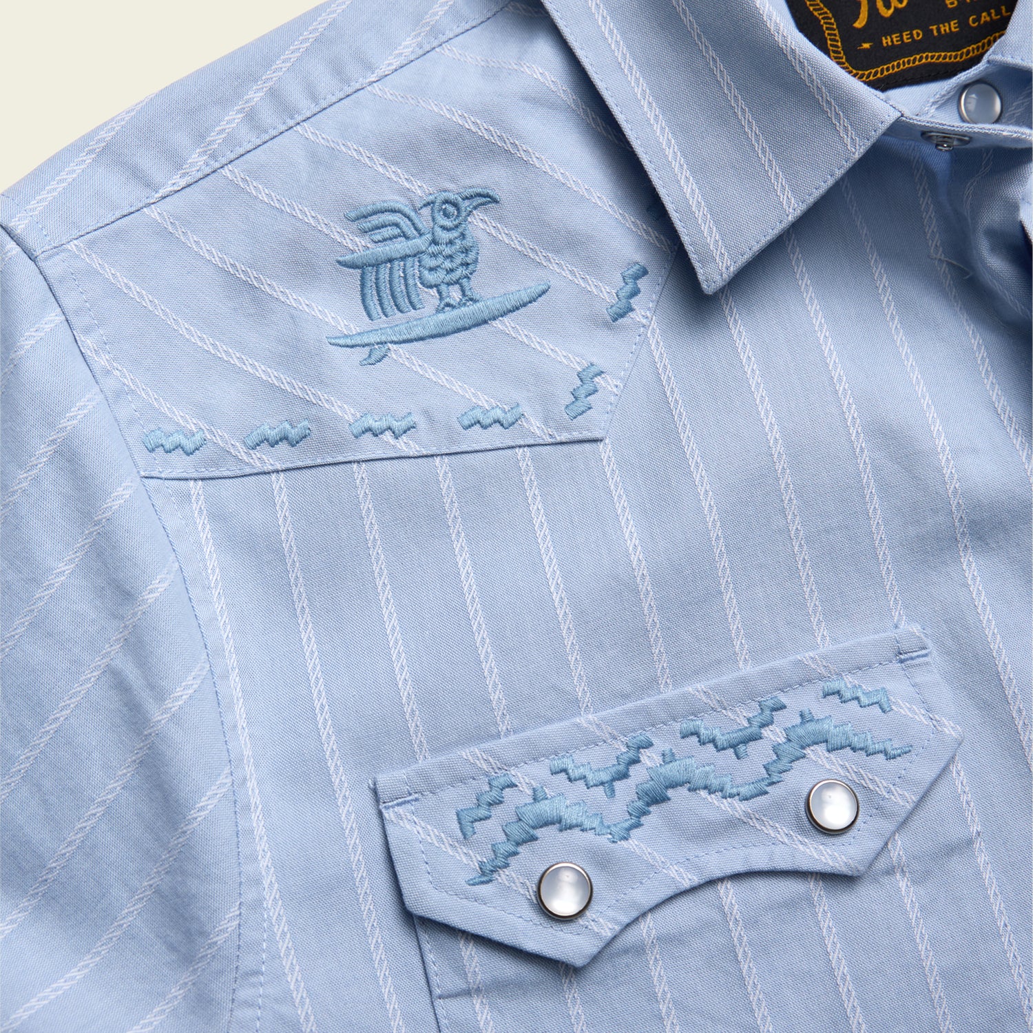 Crosscut Deluxe Shortsleeve Shirt - Surfbird : Sky Oxford Dobby - View 5