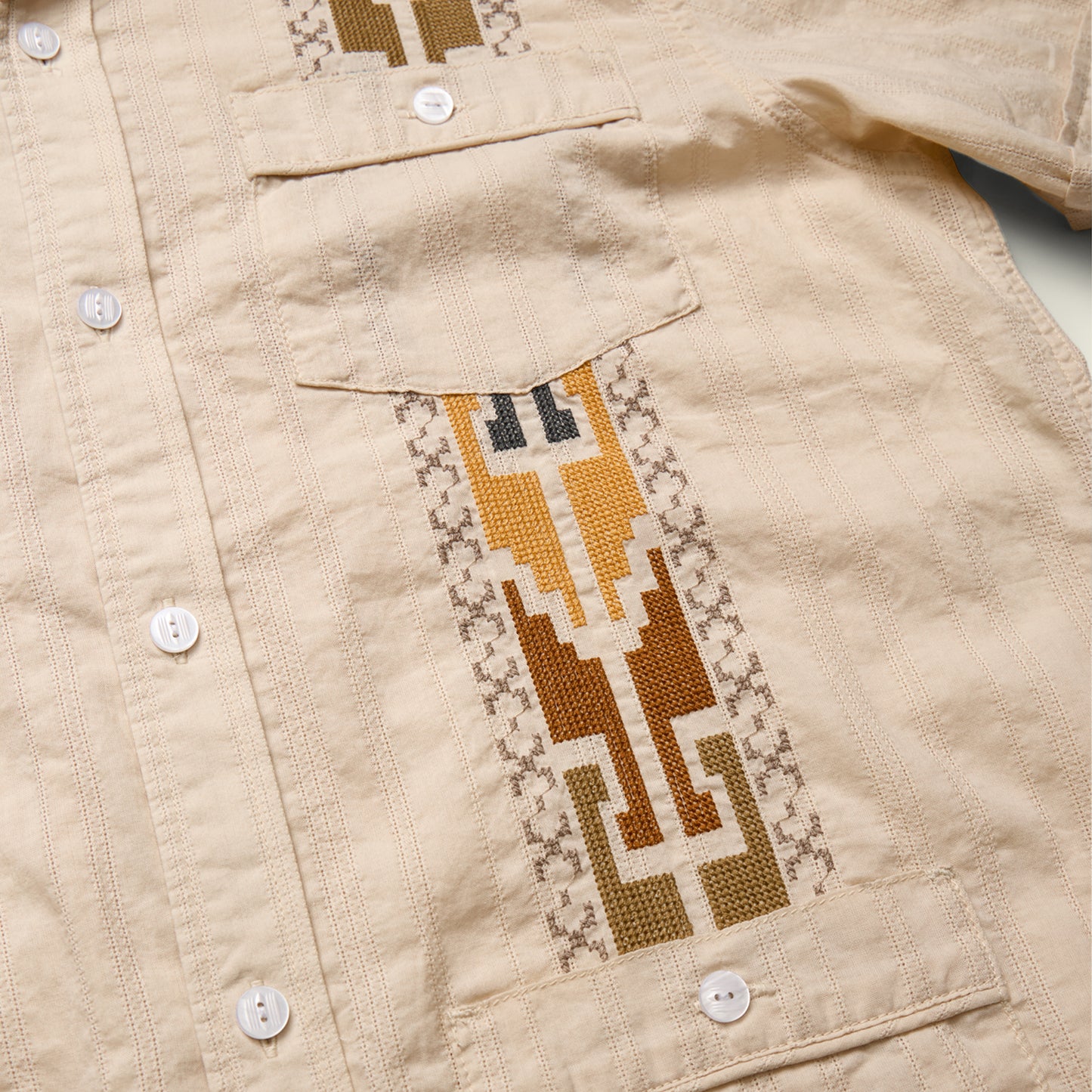 Guayabera Shirt - Temple Tracks : Oatmeal - View 5