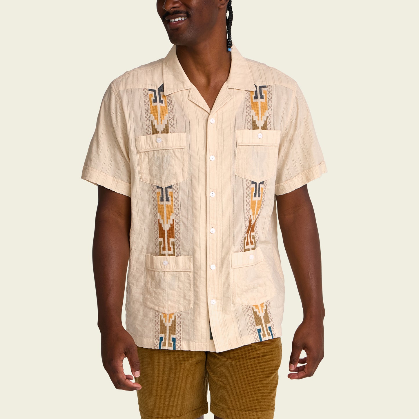 Guayabera Shirt - Temple Tracks : Oatmeal - View 4