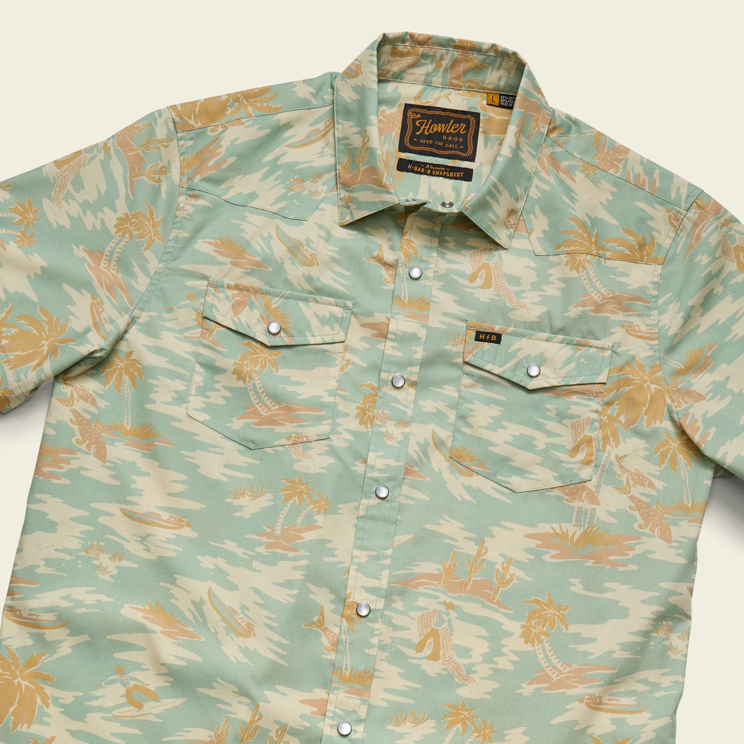 H Bar B Snapshirt - Dreamland : Seafoam - View 3
