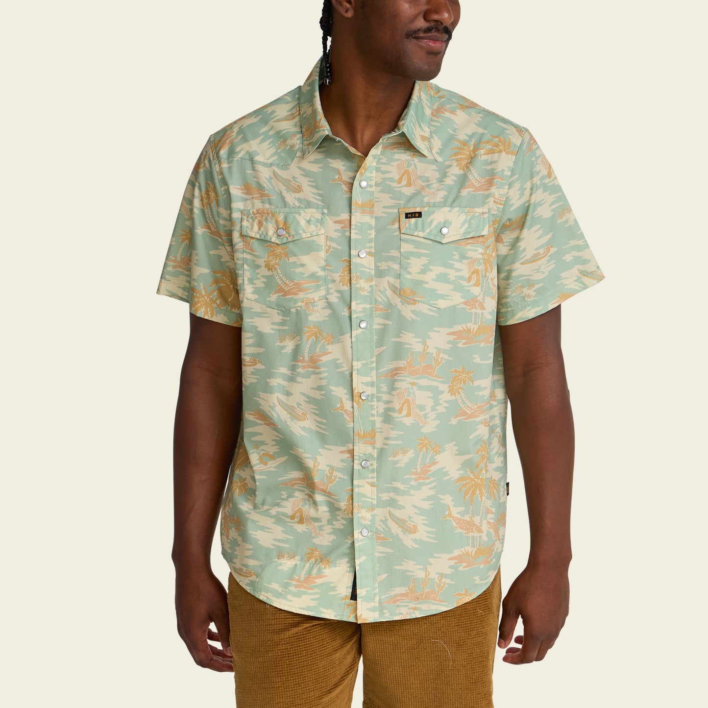 H Bar B Snapshirt - Dreamland : Seafoam - View 4