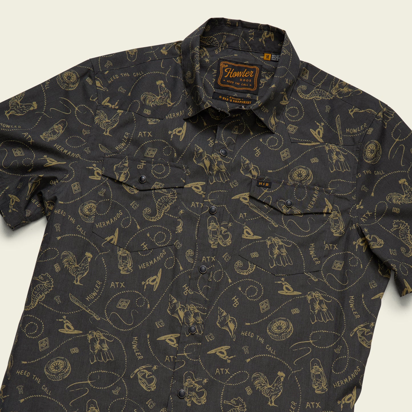 H Bar B Snapshirt - Sea Rodeo : Antique Black - View 3