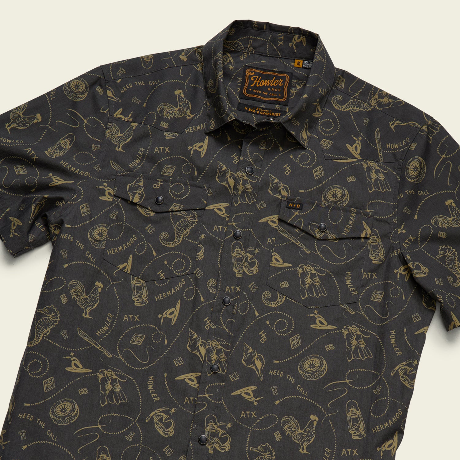 H Bar B Snapshirt - Sea Rodeo : Antique Black - View 3