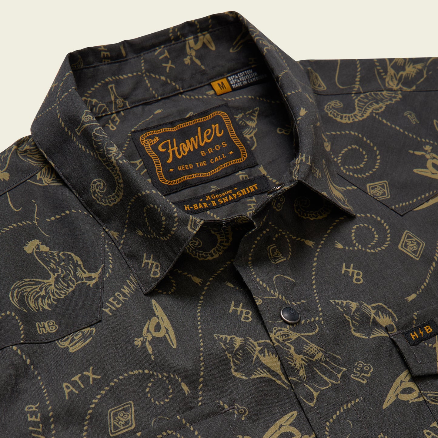 H Bar B Snapshirt - Sea Rodeo : Antique Black - View 5