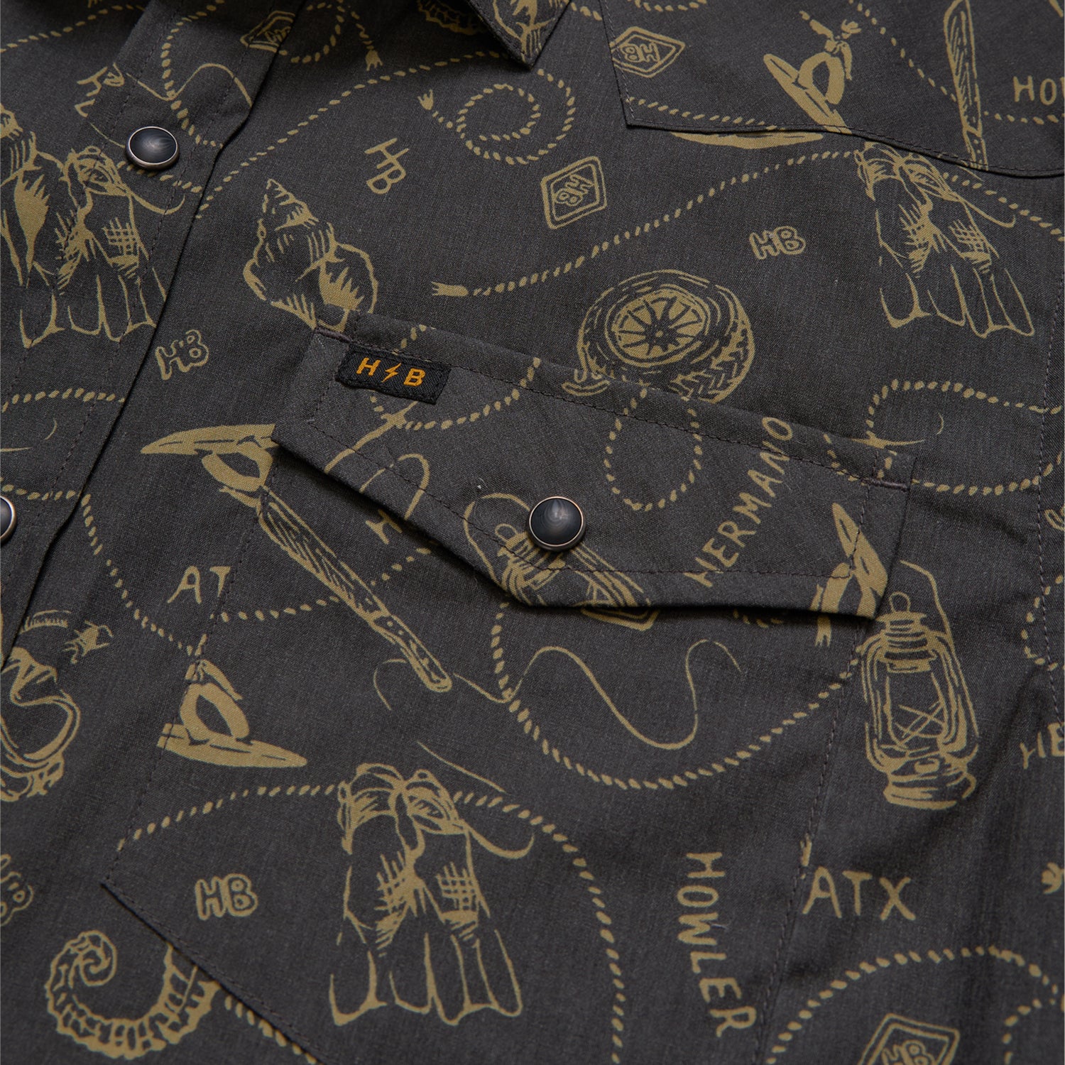 H Bar B Snapshirt - Sea Rodeo : Antique Black - View 8