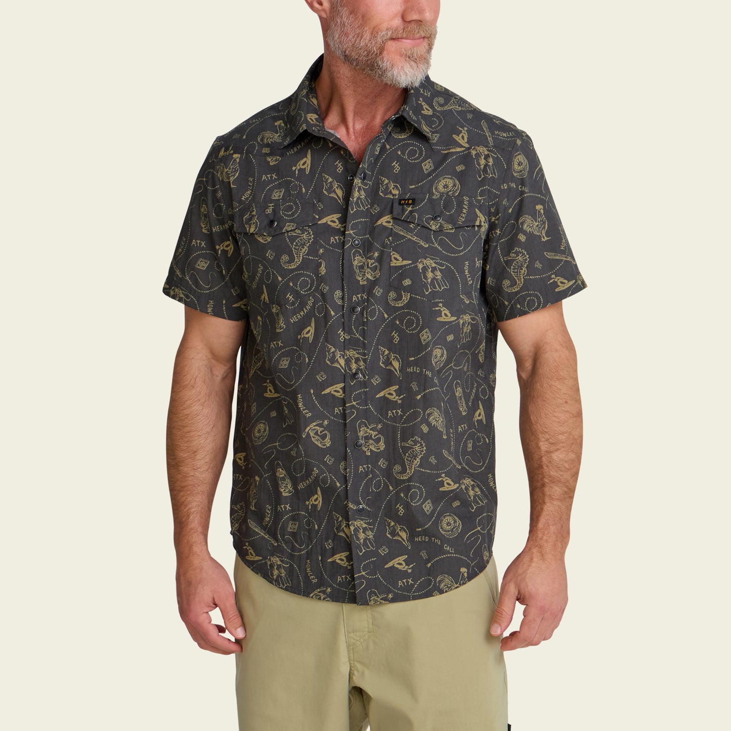 H Bar B Snapshirt - Sea Rodeo : Antique Black - View 4