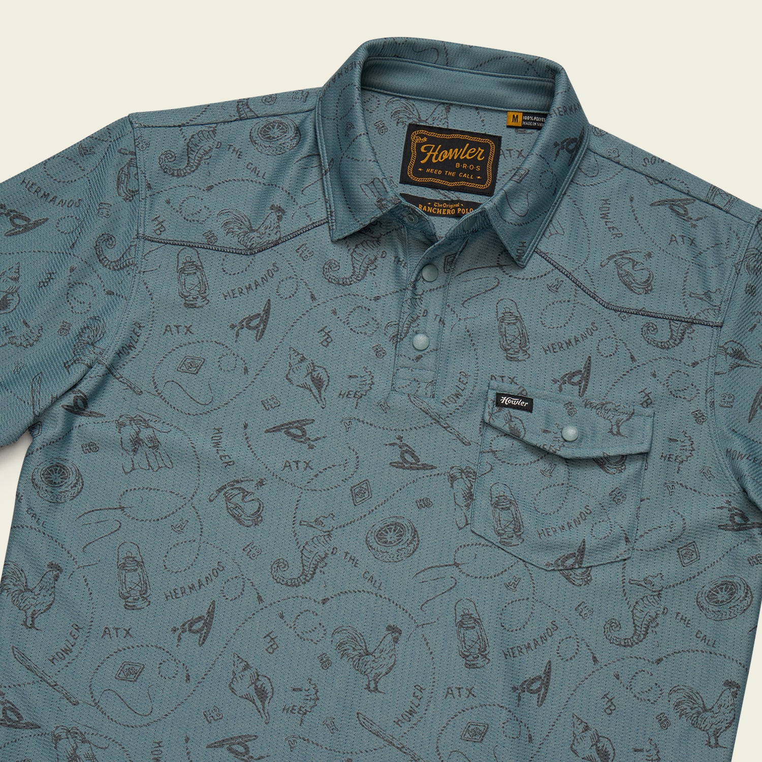 Ranchero Tech Polo - Sea Rodeo : Iron Blue - View 3