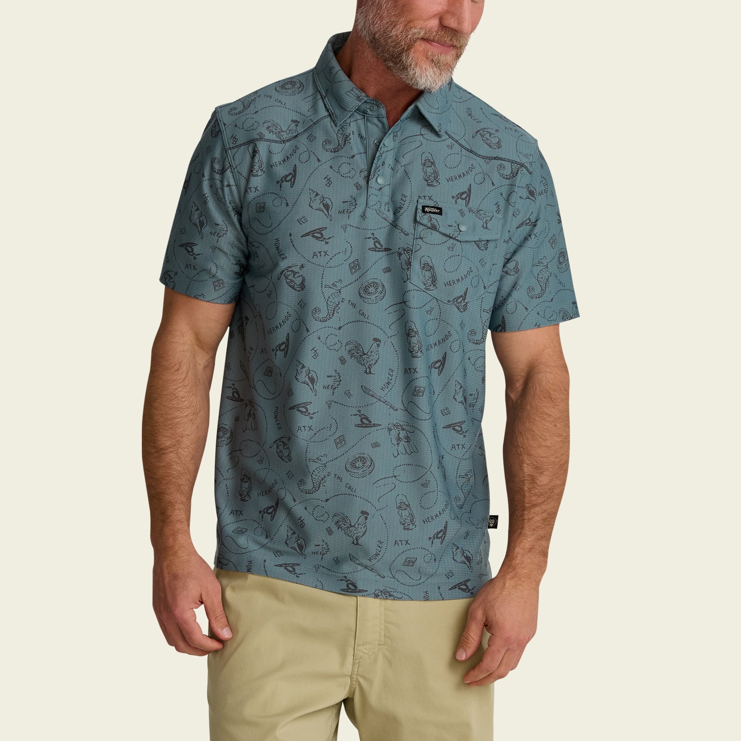 Ranchero Tech Polo - Sea Rodeo : Iron Blue - View 4