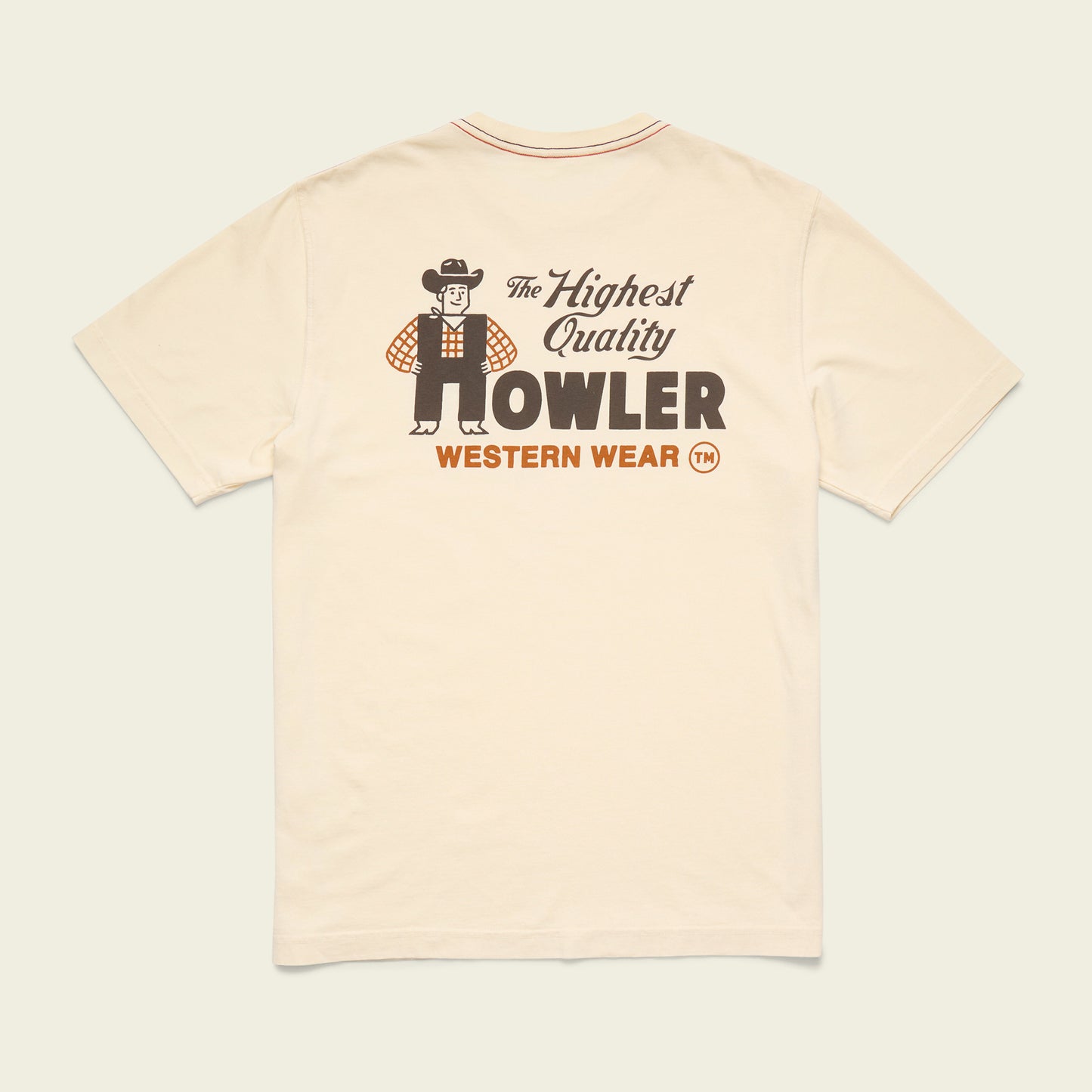 H-Man Western Wear Cotton T-Shirt - Natural - View 1