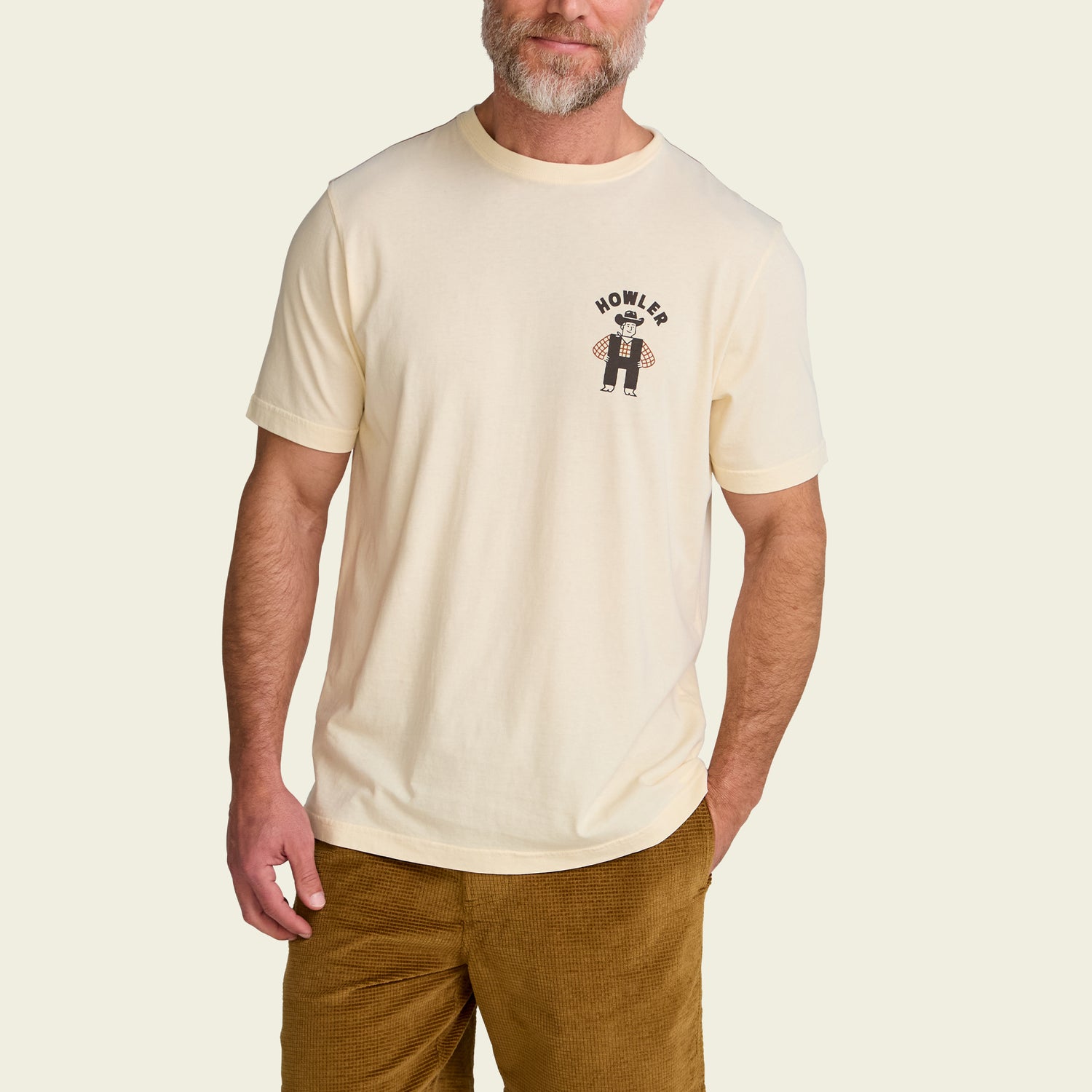 H-Man Western Wear Cotton T-Shirt - Natural - View 4